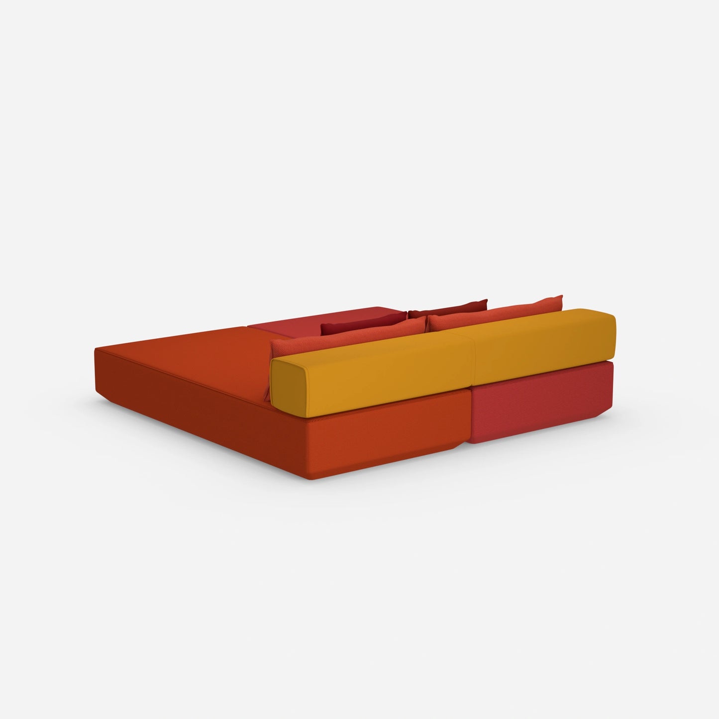 Sofa bed for 2 people, viewed from behind