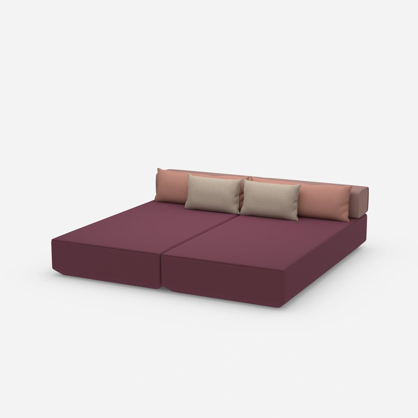 Sofa bed for 2 people from the side