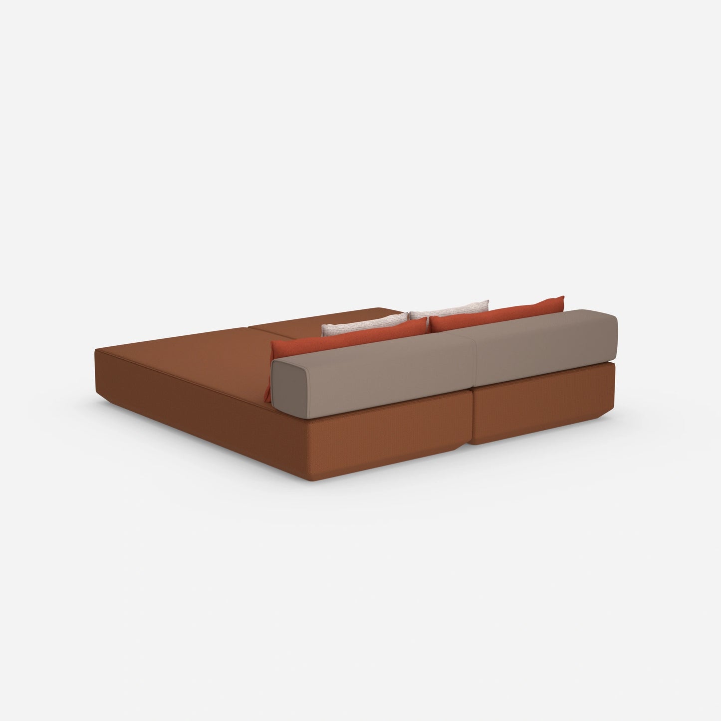 Sofa bed for 2 people, viewed from behind