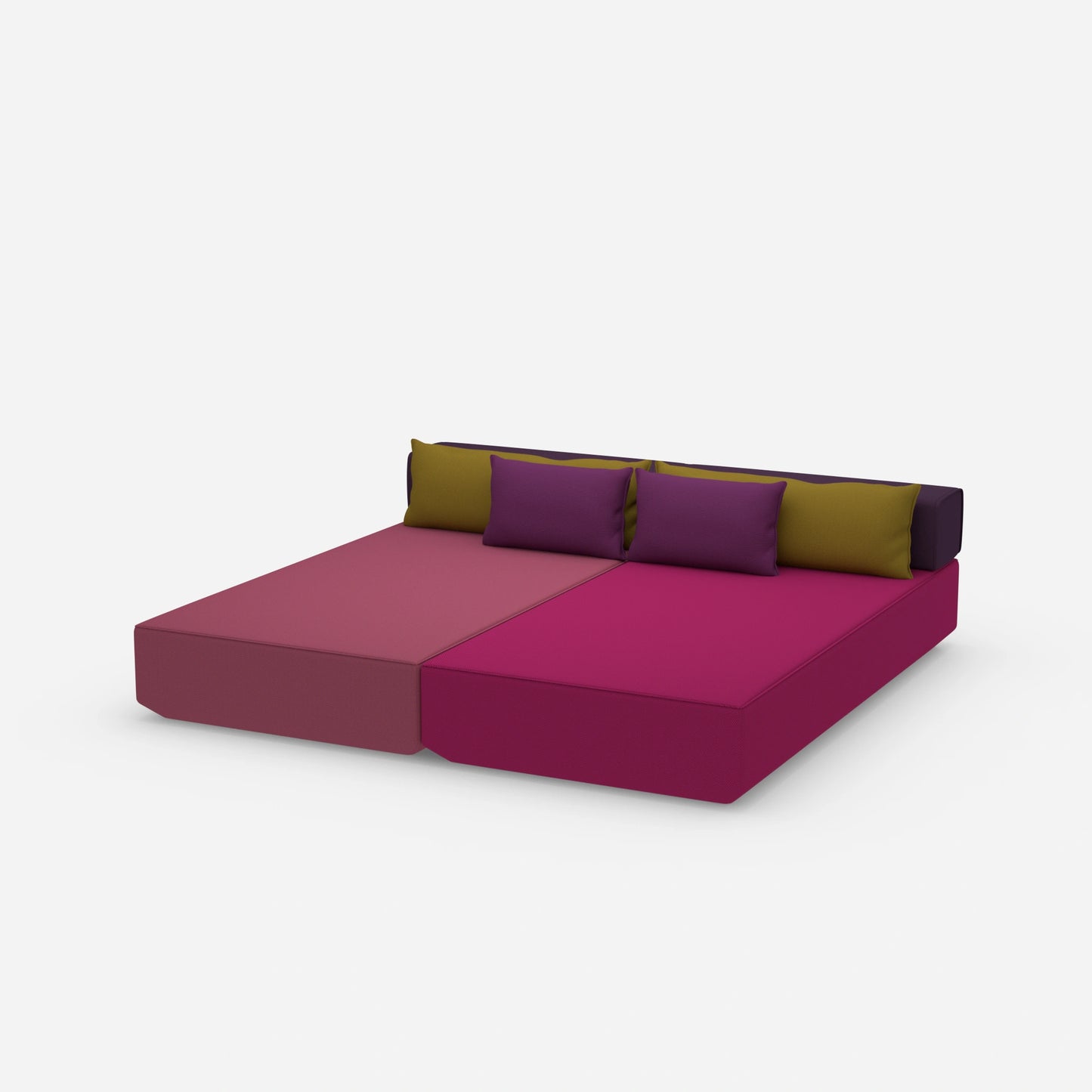 Sofa bed for 2 people from the side