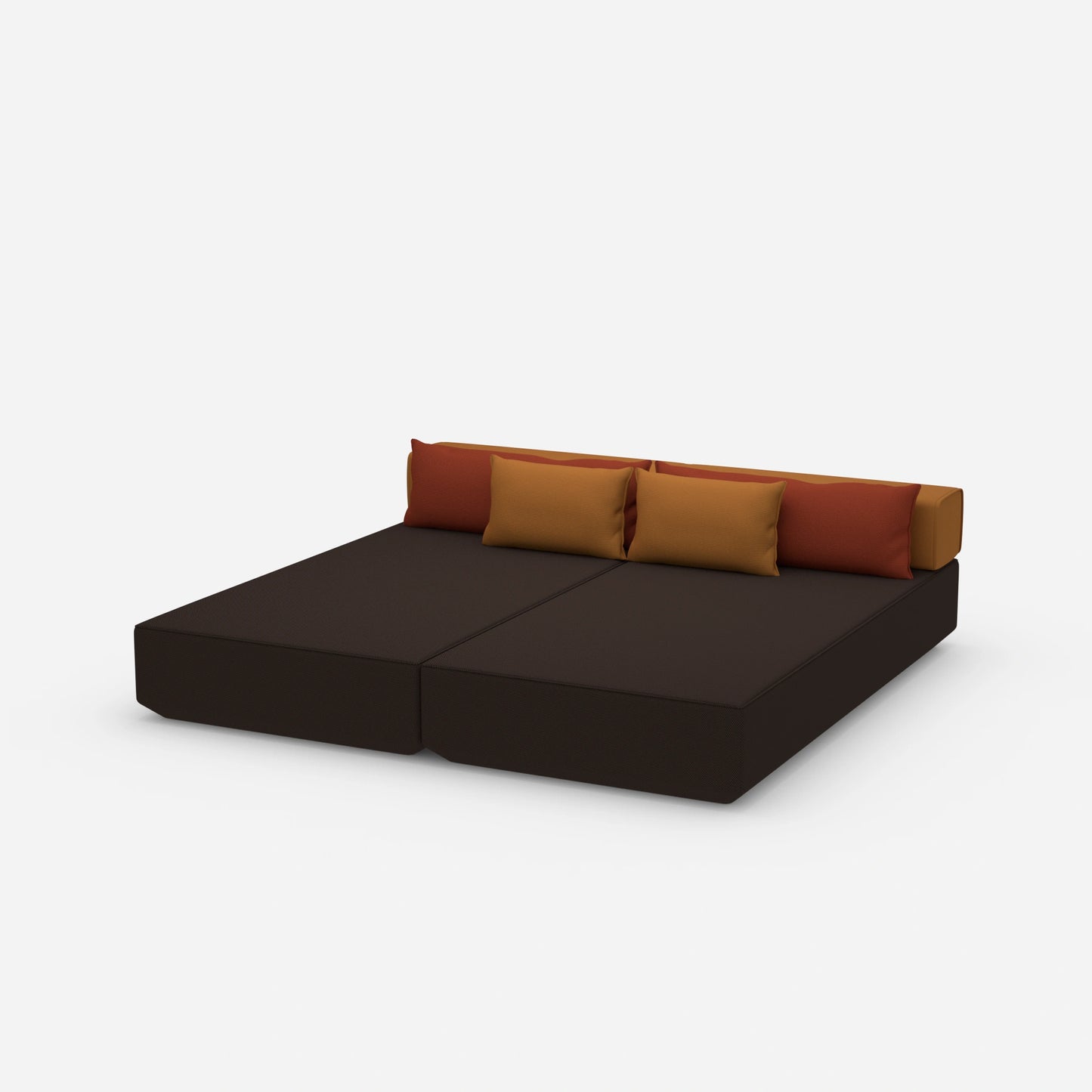 Sofa bed for 2 people from the side