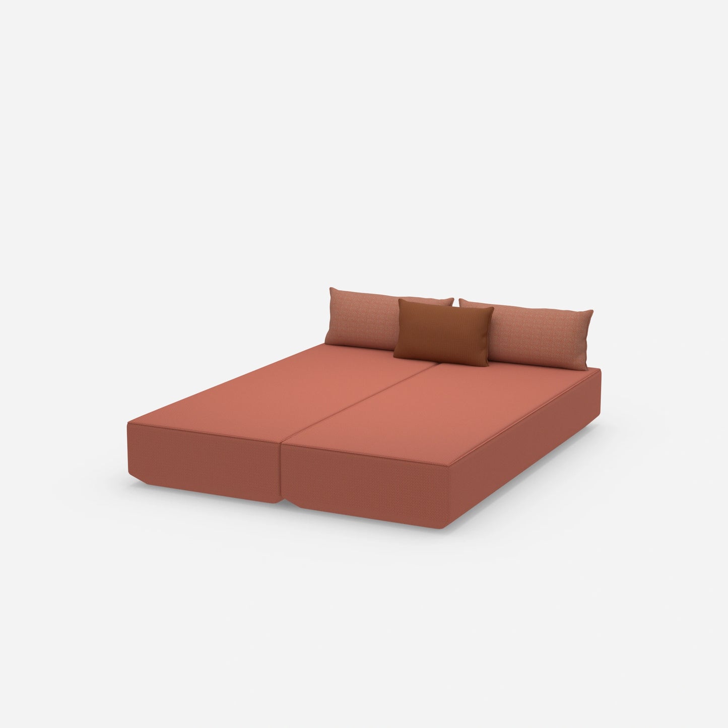 Sofa bed for 2 people, viewed from the side