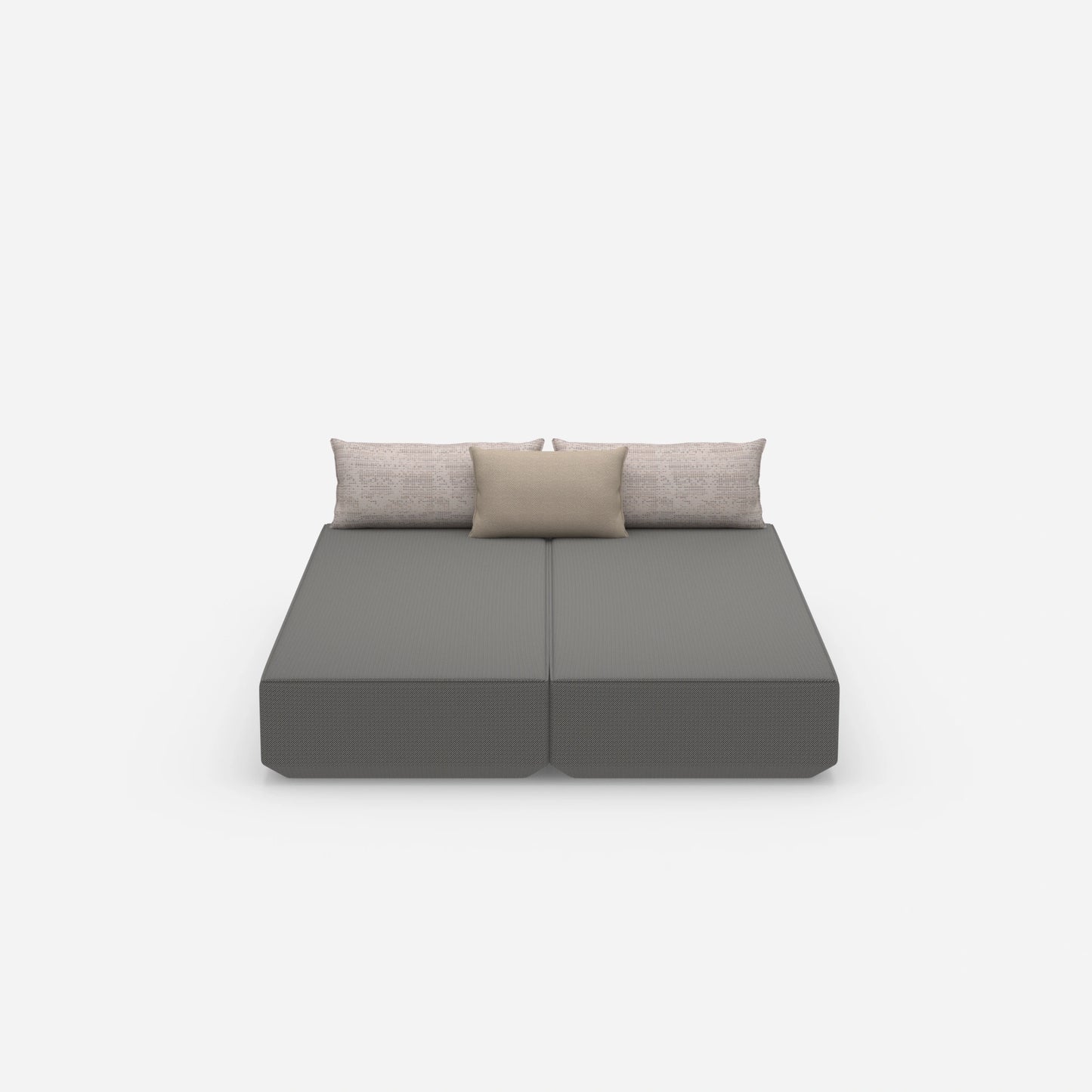 Sofa bed for 2 people, viewed from the front