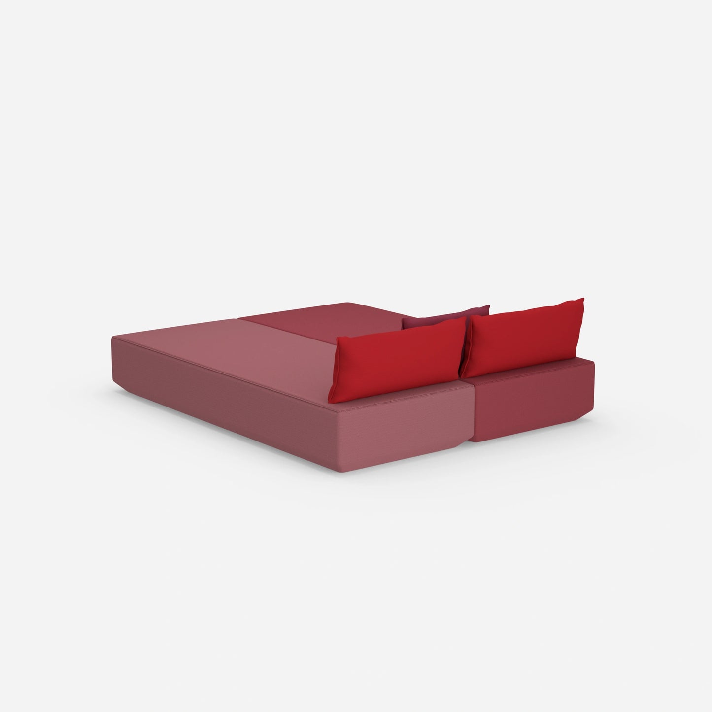 Sofa bed for 2 people, viewed from behind