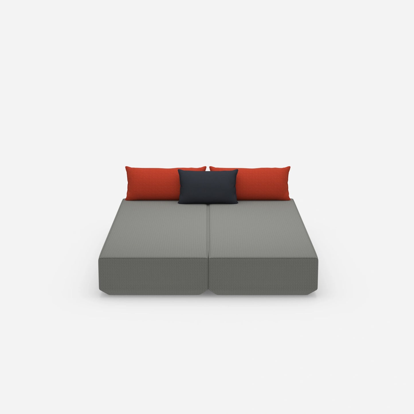 Sofa bed for 2 people, viewed from the front