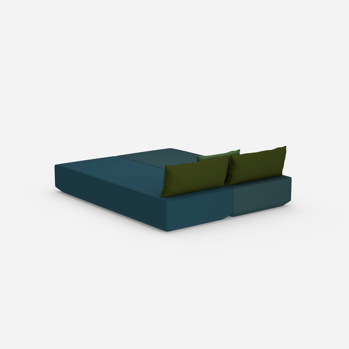 Sofa bed for 2 people, viewed from behind