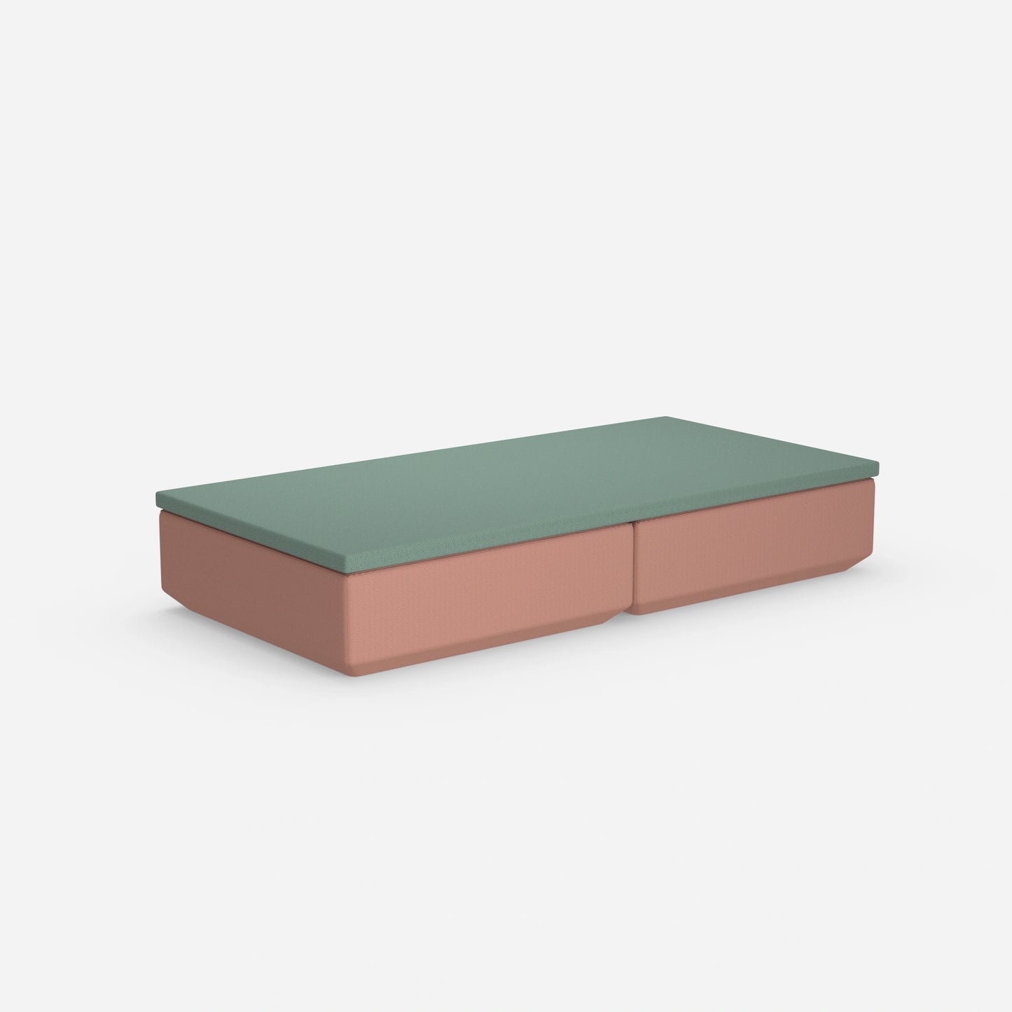 Sofa bed, floor-level from the rear