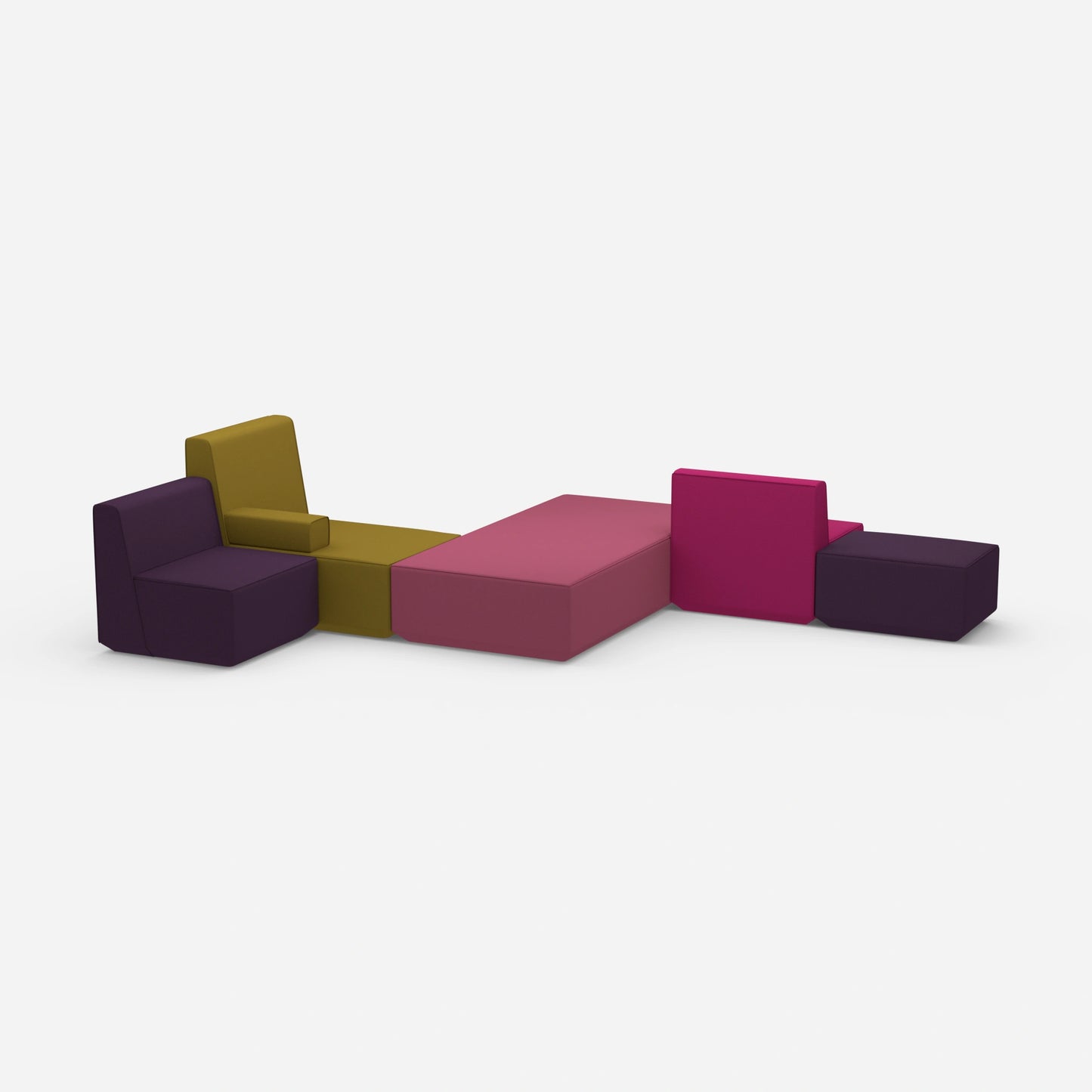 Colorful sofa bed from the side