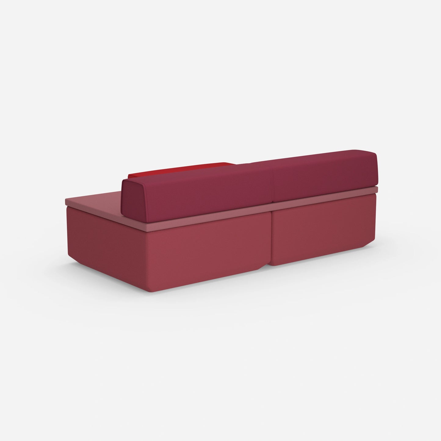 Sofa bed for one person, viewed from behind