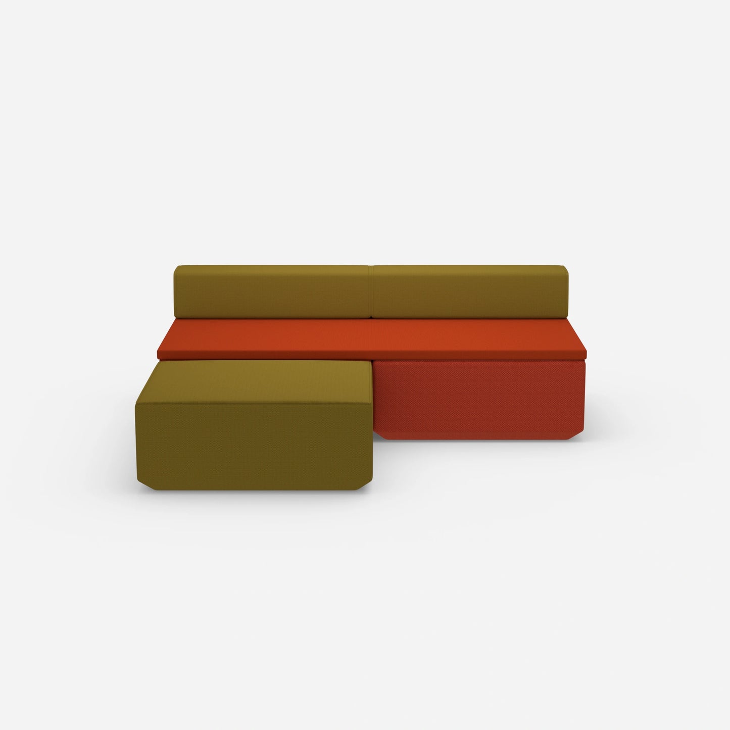 Sofa bed for one person, viewed from the front