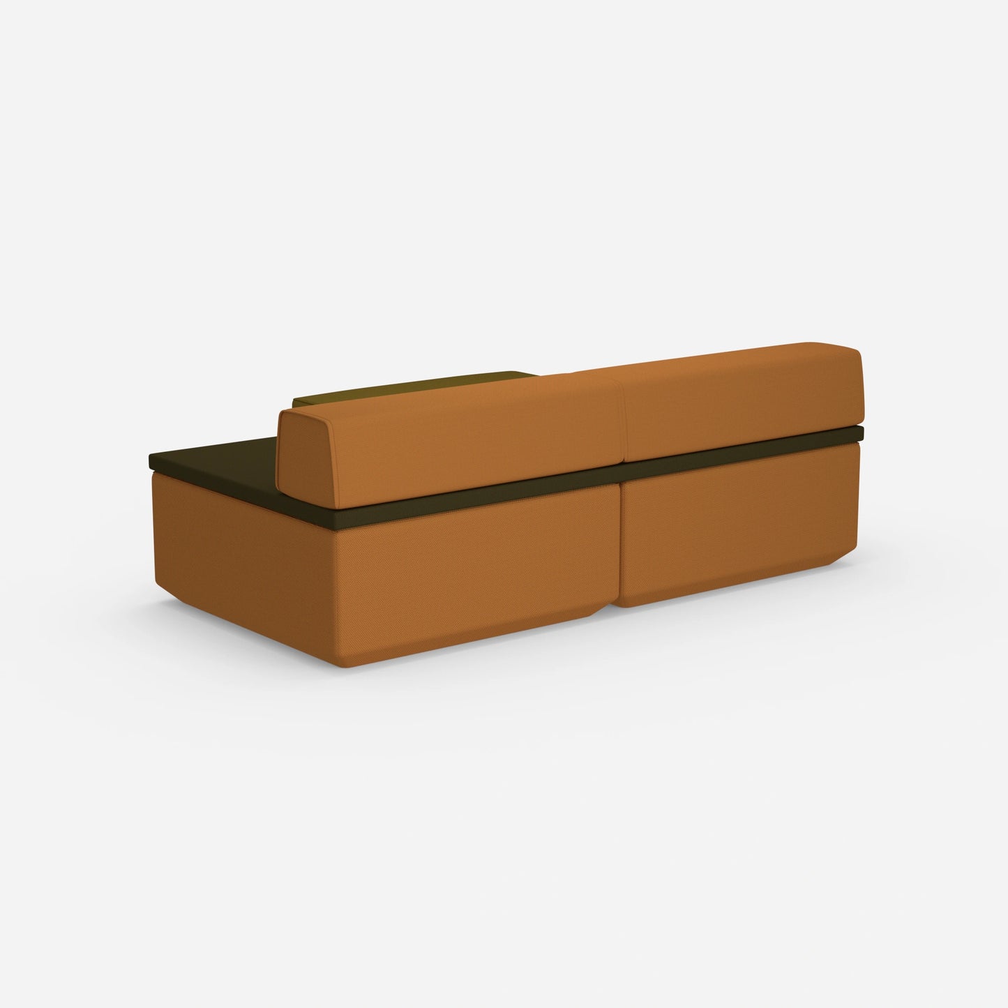 Sofa bed for one person, viewed from behind