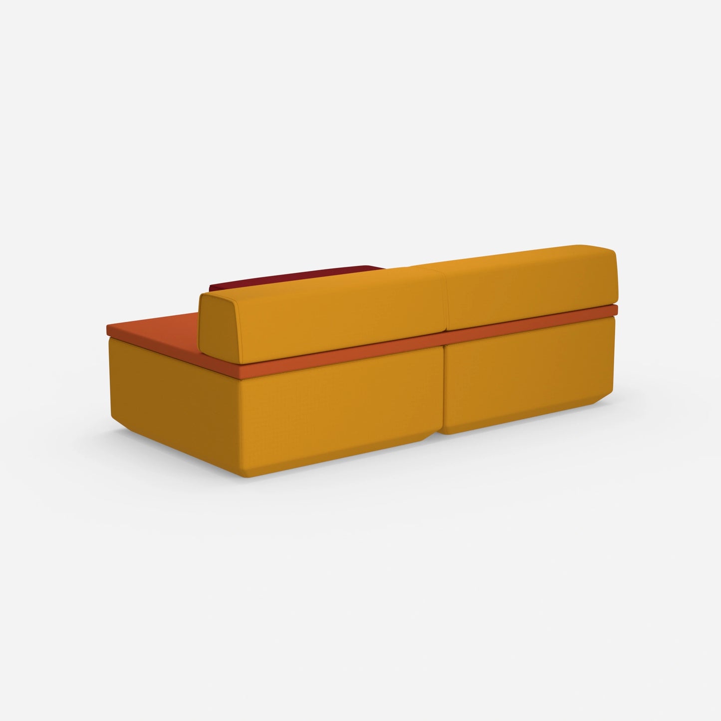 Sofa bed for one person, viewed from behind