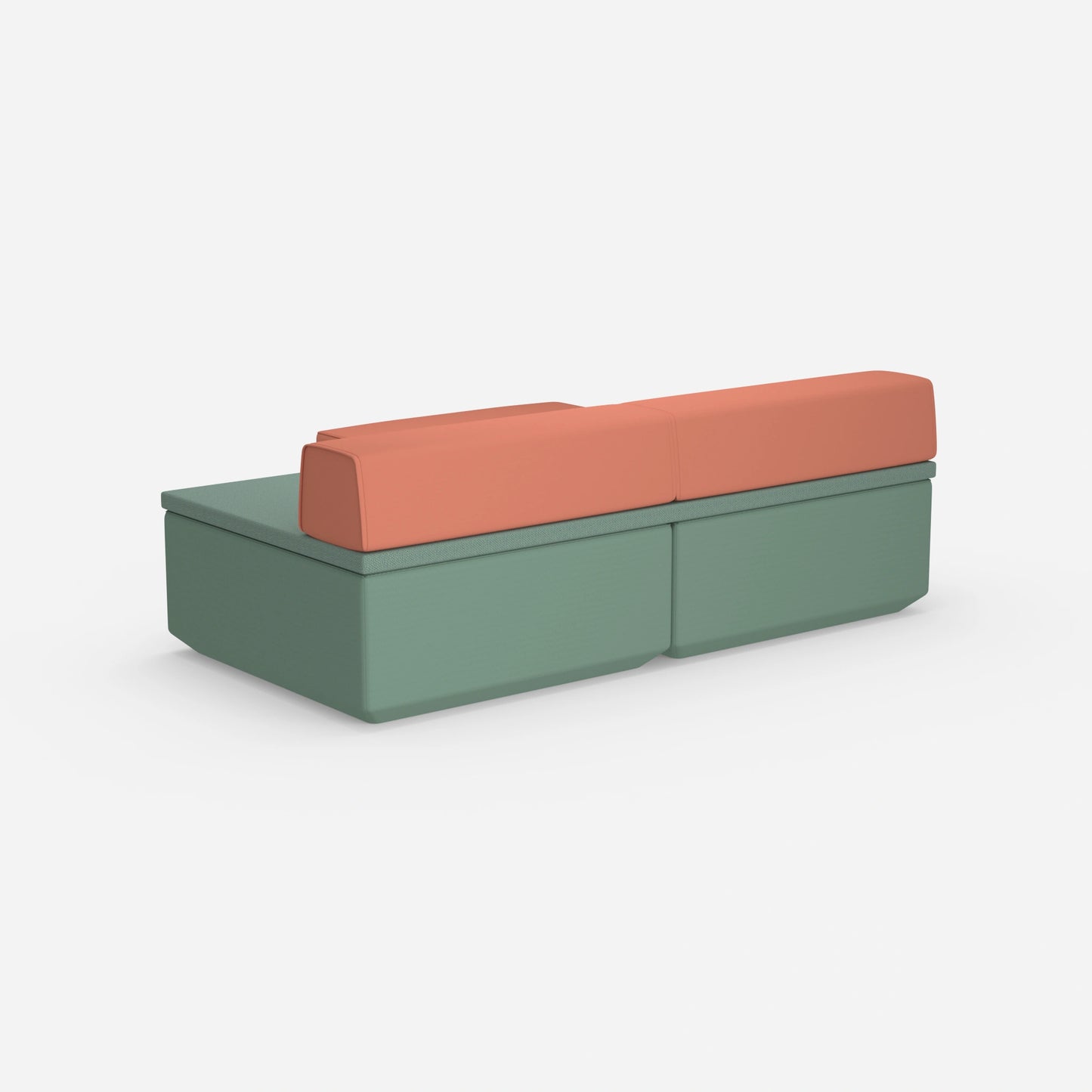 Sofa bed for one person, viewed from behind