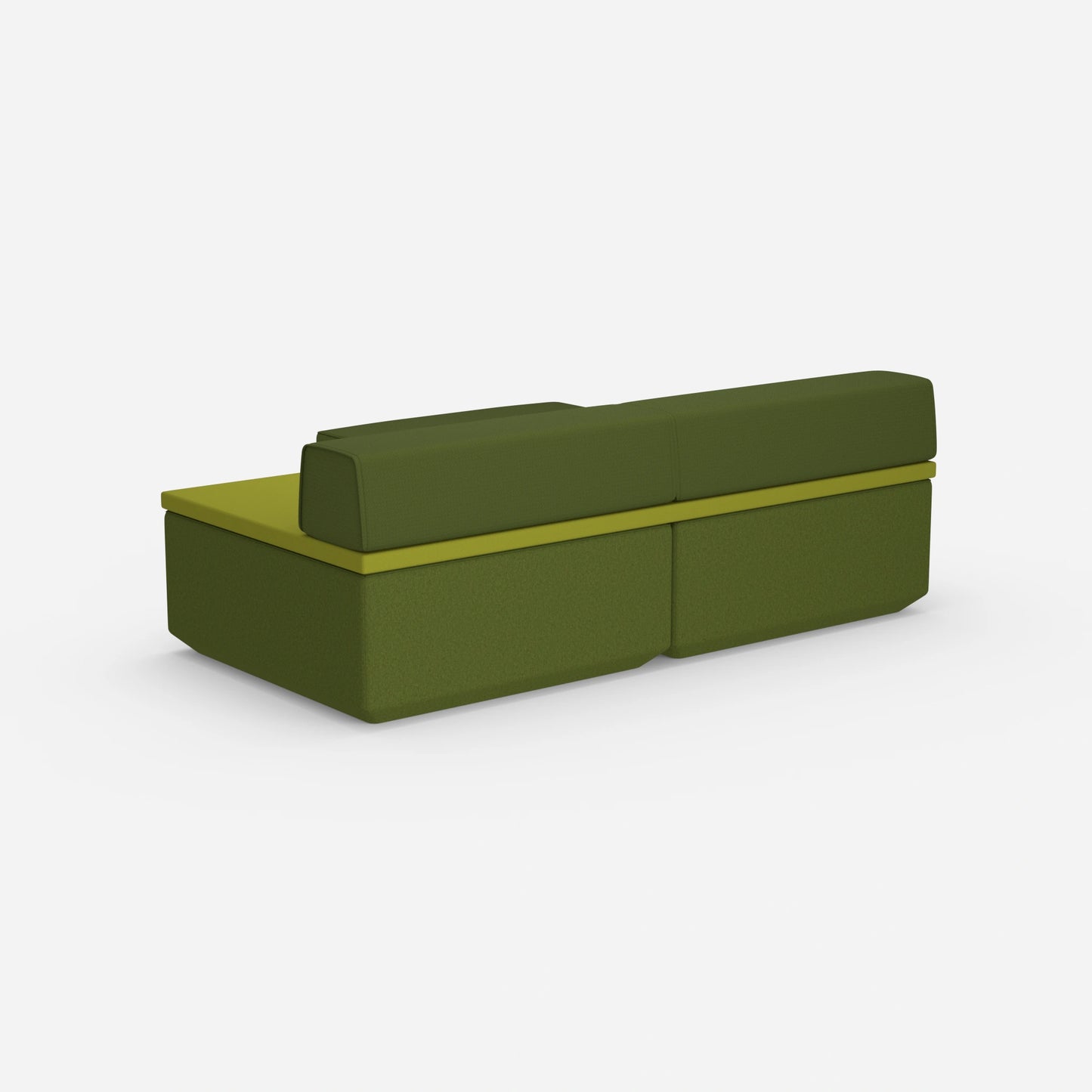 Sofa bed for one person, viewed from behind