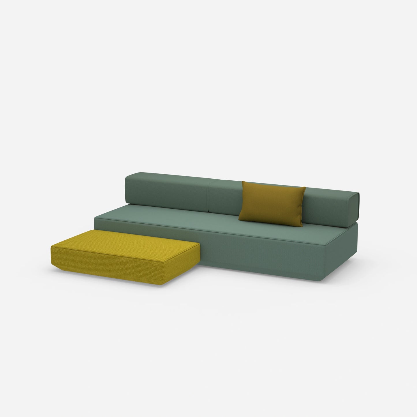 Sofa bed stool from the side