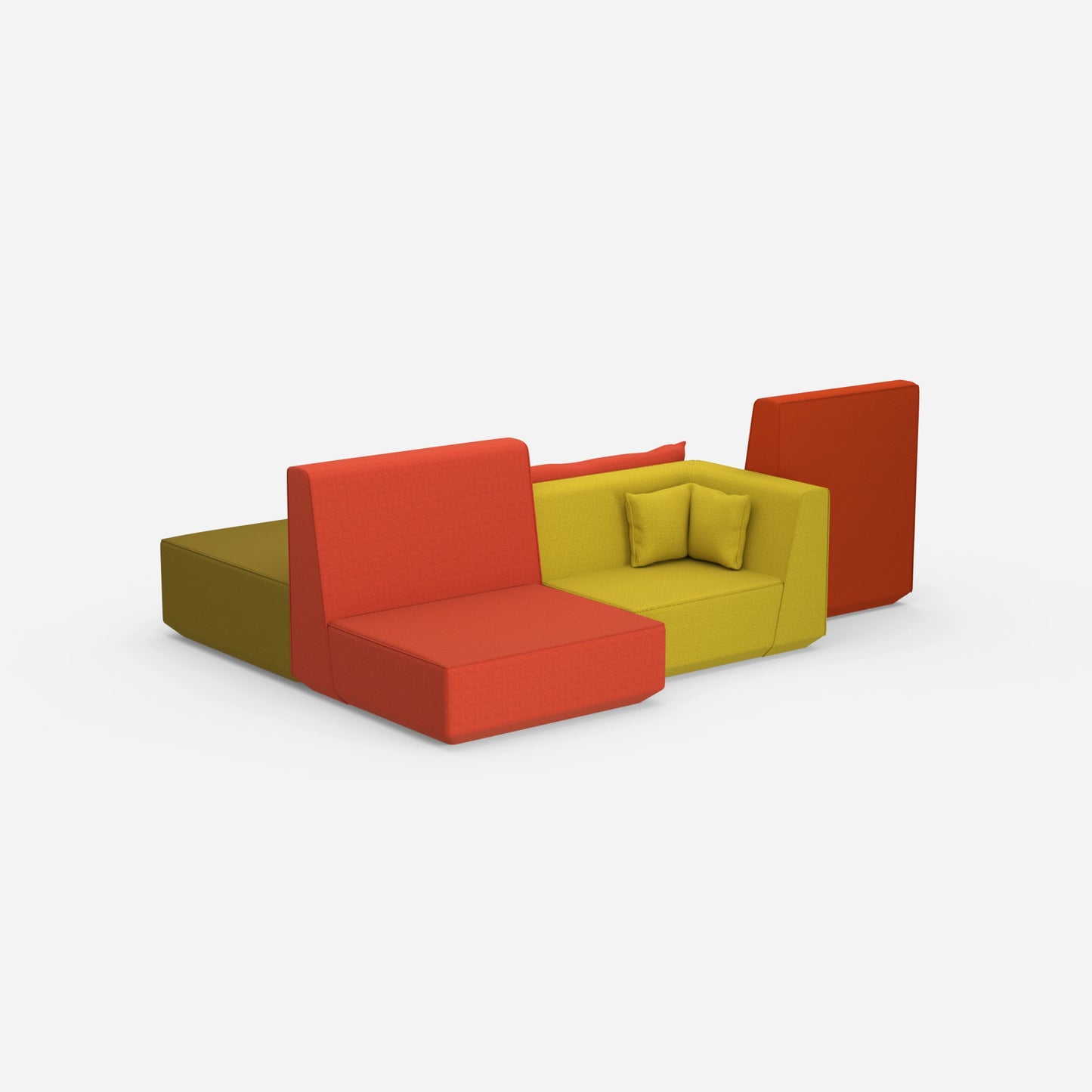 Sofa bed small room from behind