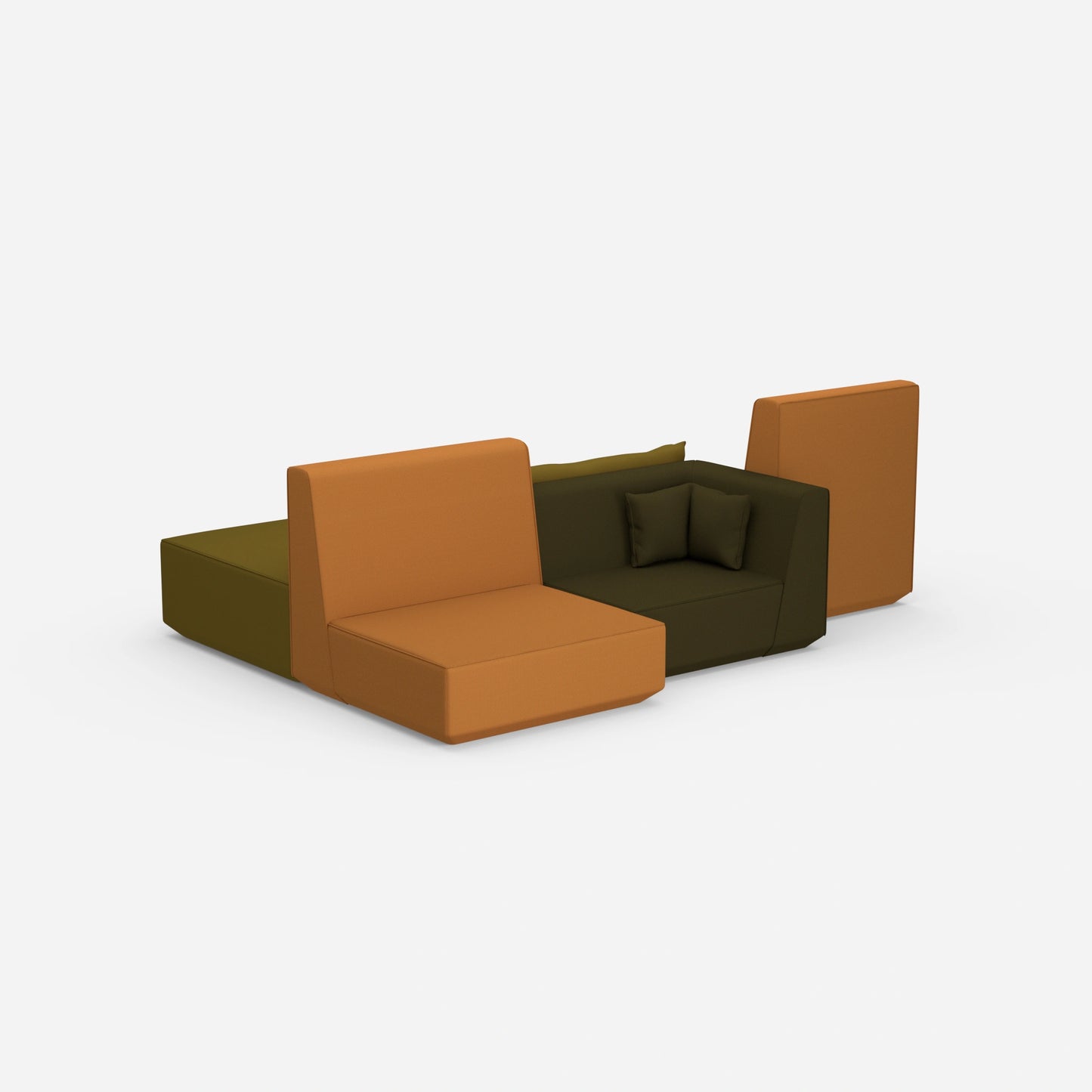 Sofa bed small room from behind