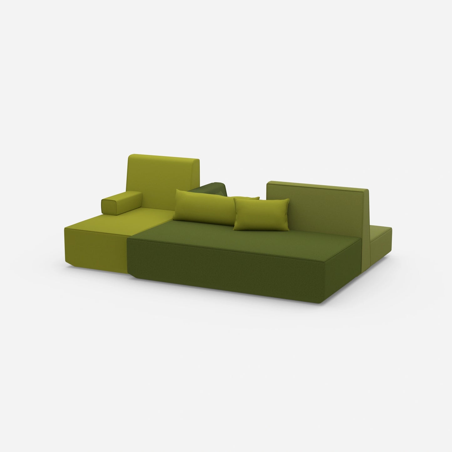 Sofa bed for small rooms, viewed from the side