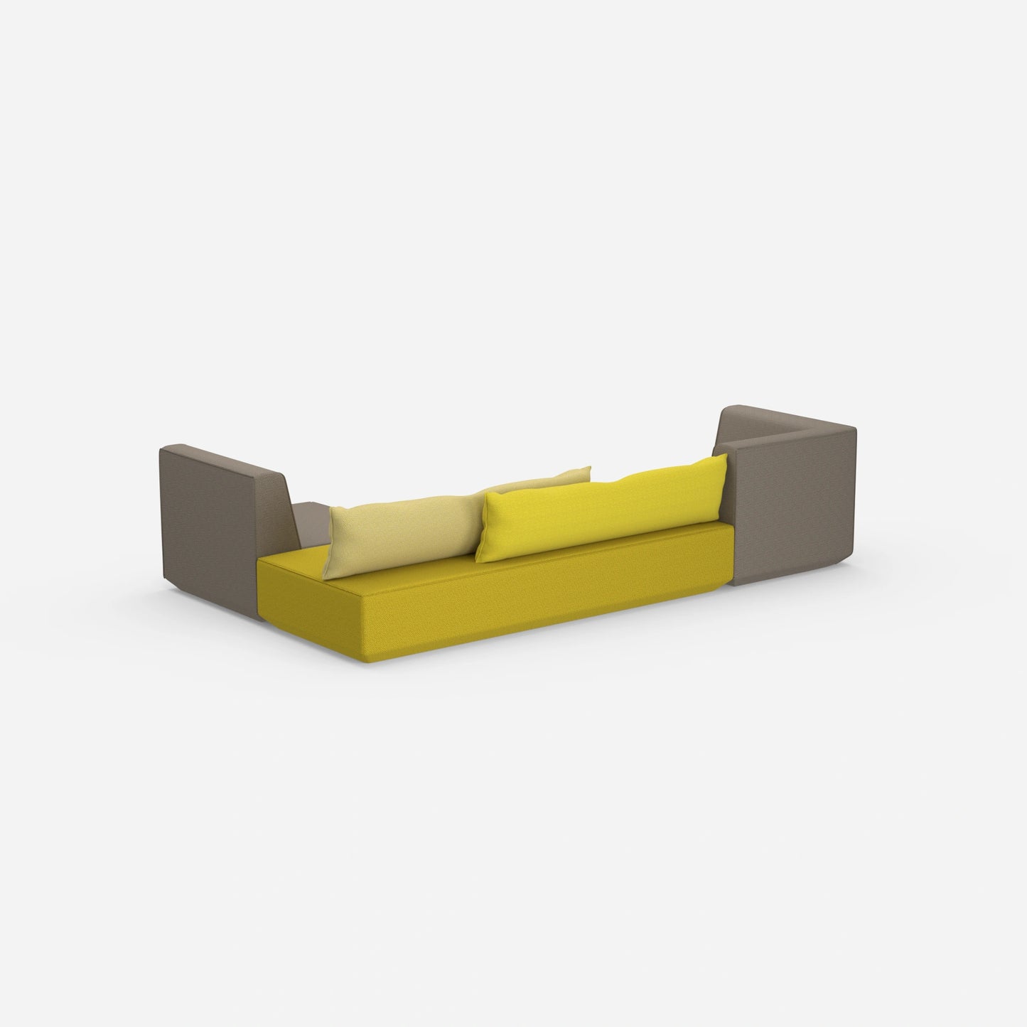 Compact sofa bed from behind