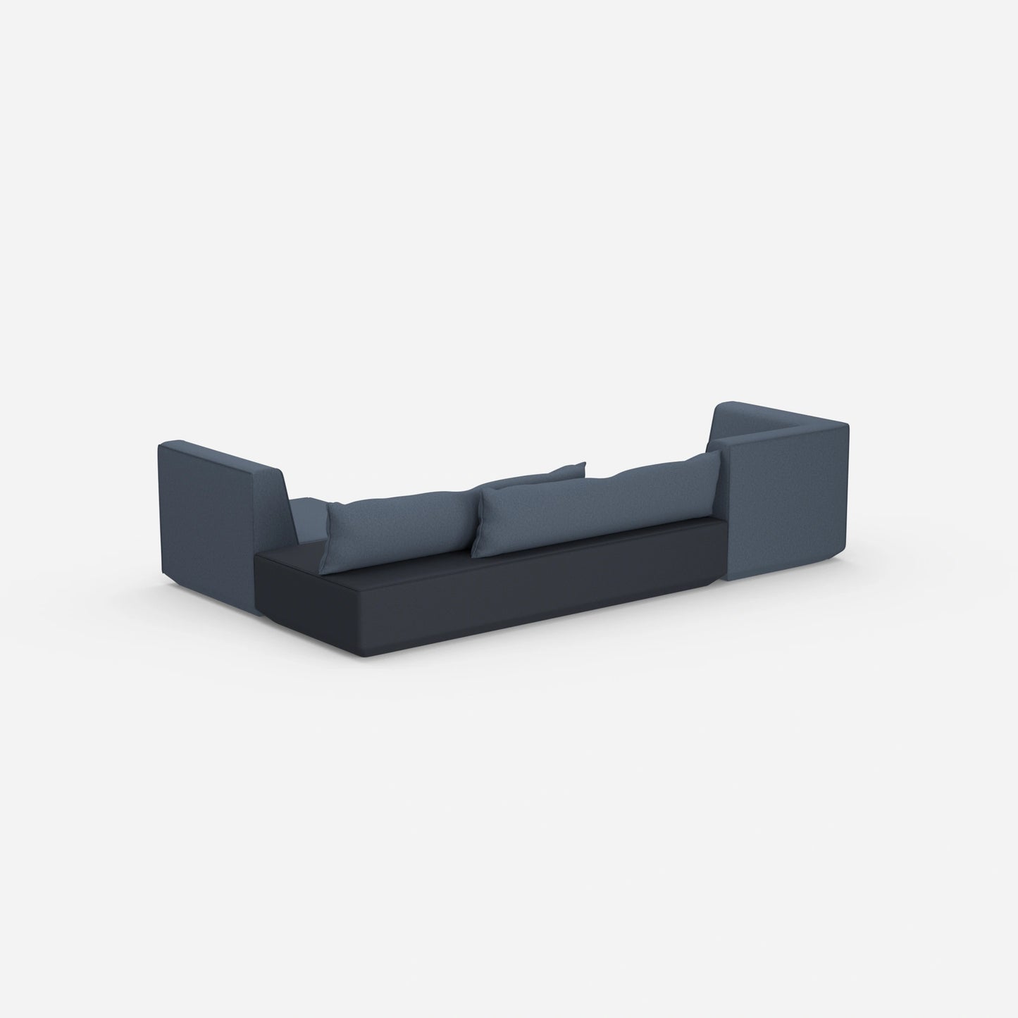 Compact sofa bed from behind
