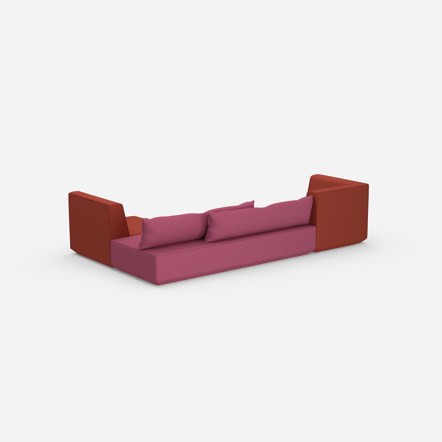 Compact sofa bed from behind