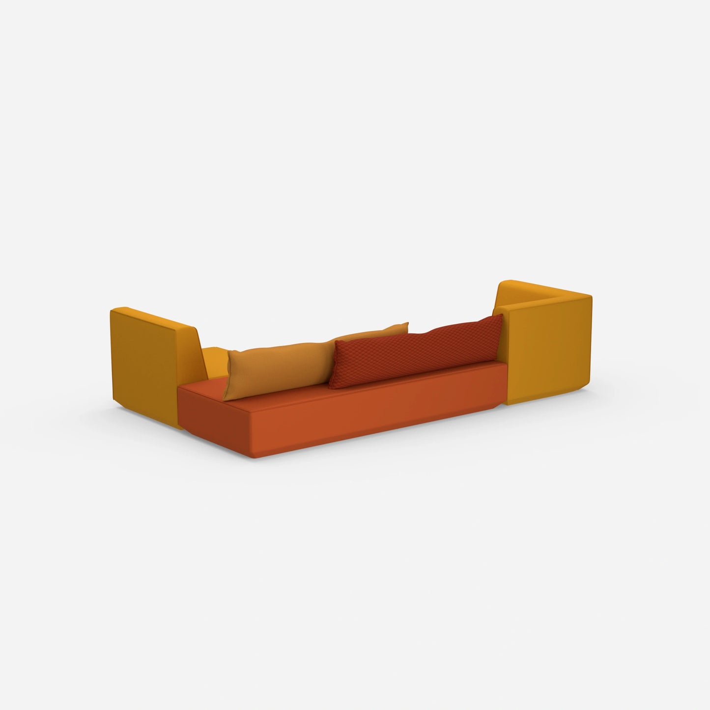 Compact sofa bed from behind
