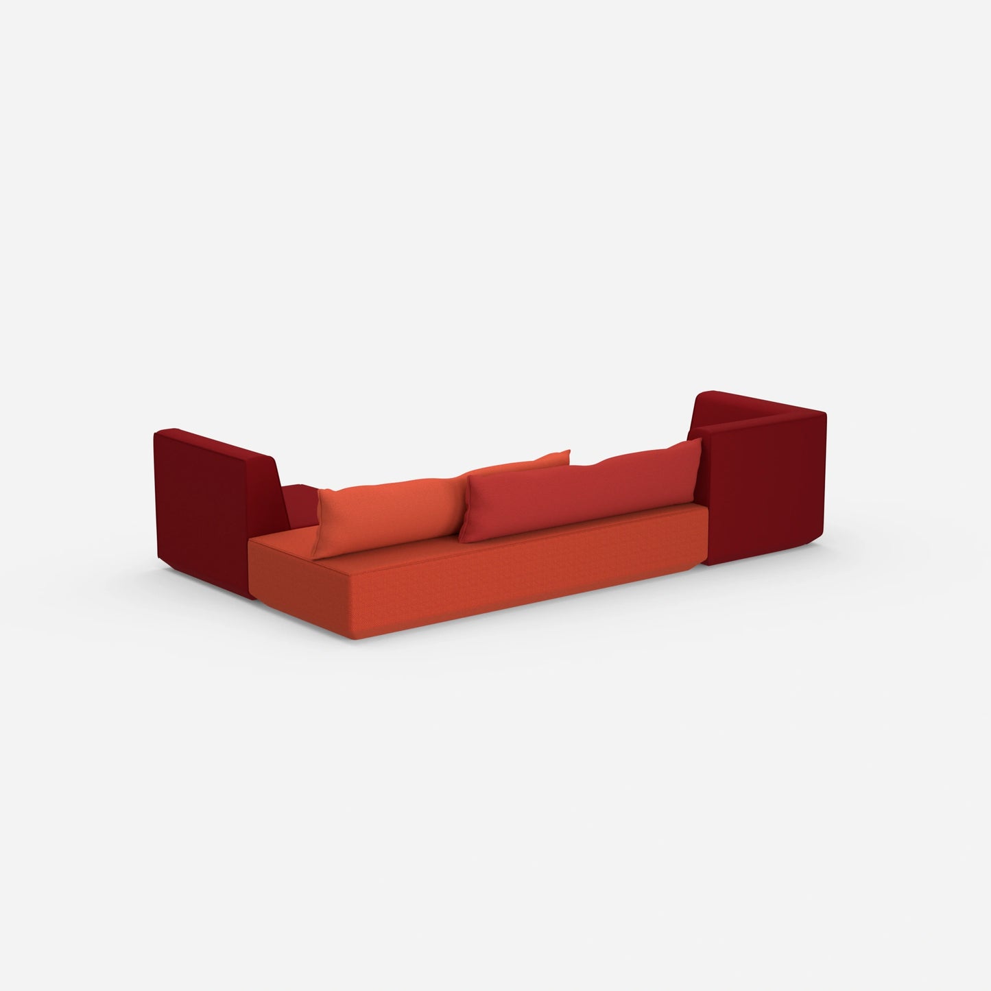 Compact sofa bed from behind