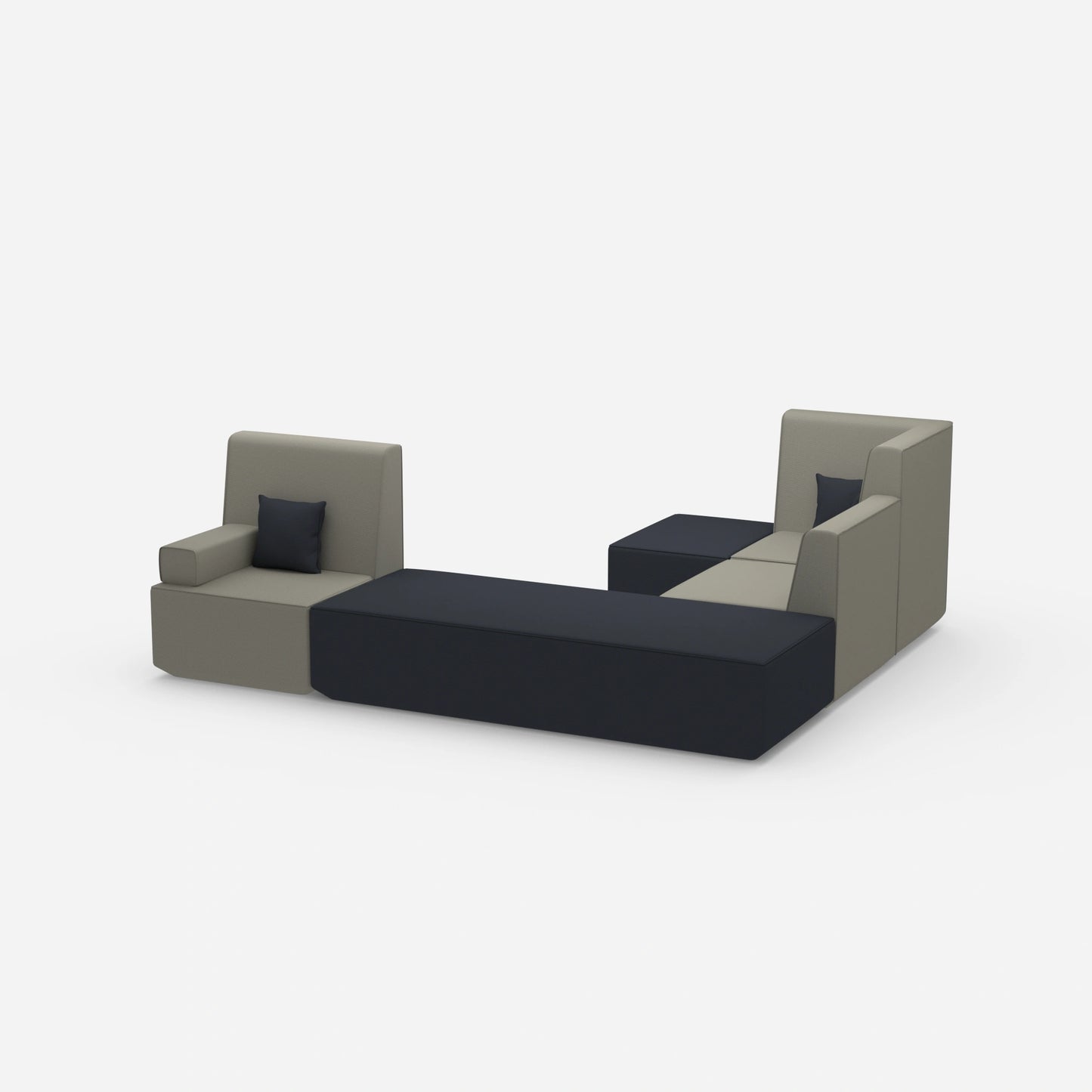 Small L-shaped sofa bed from the side