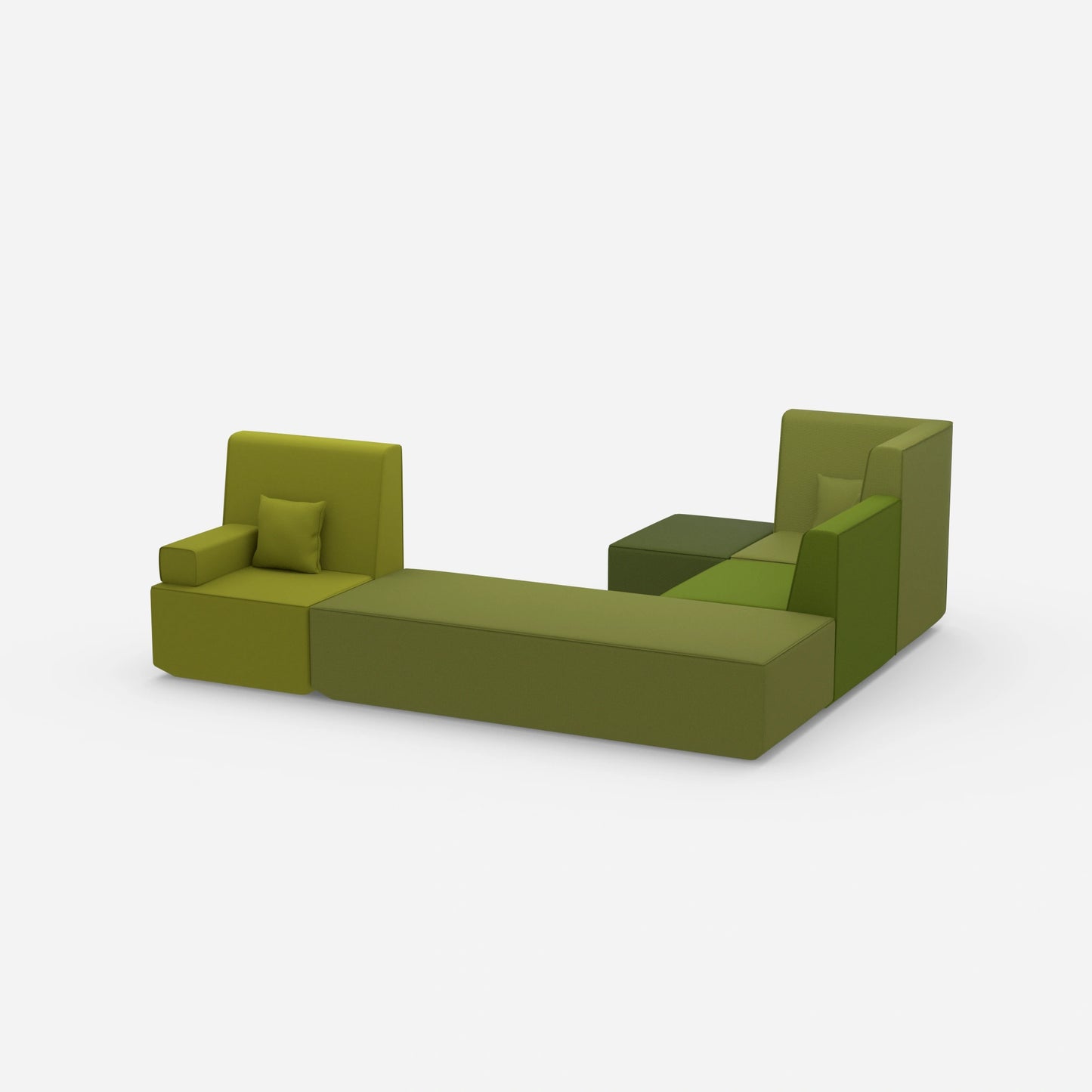 Small L-shaped sofa bed from the side