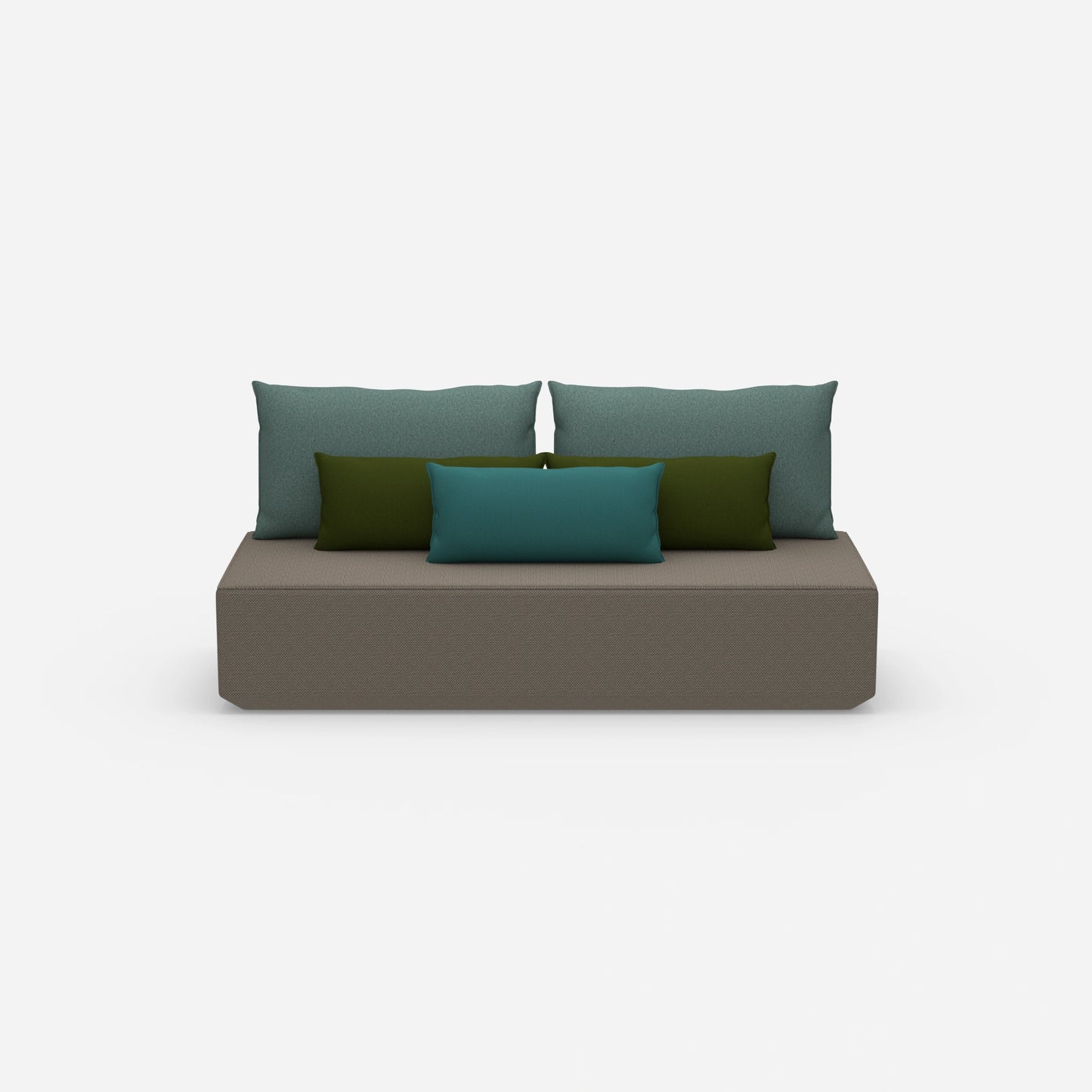 Sofa bed, longitudinal sleeper, viewed from the front