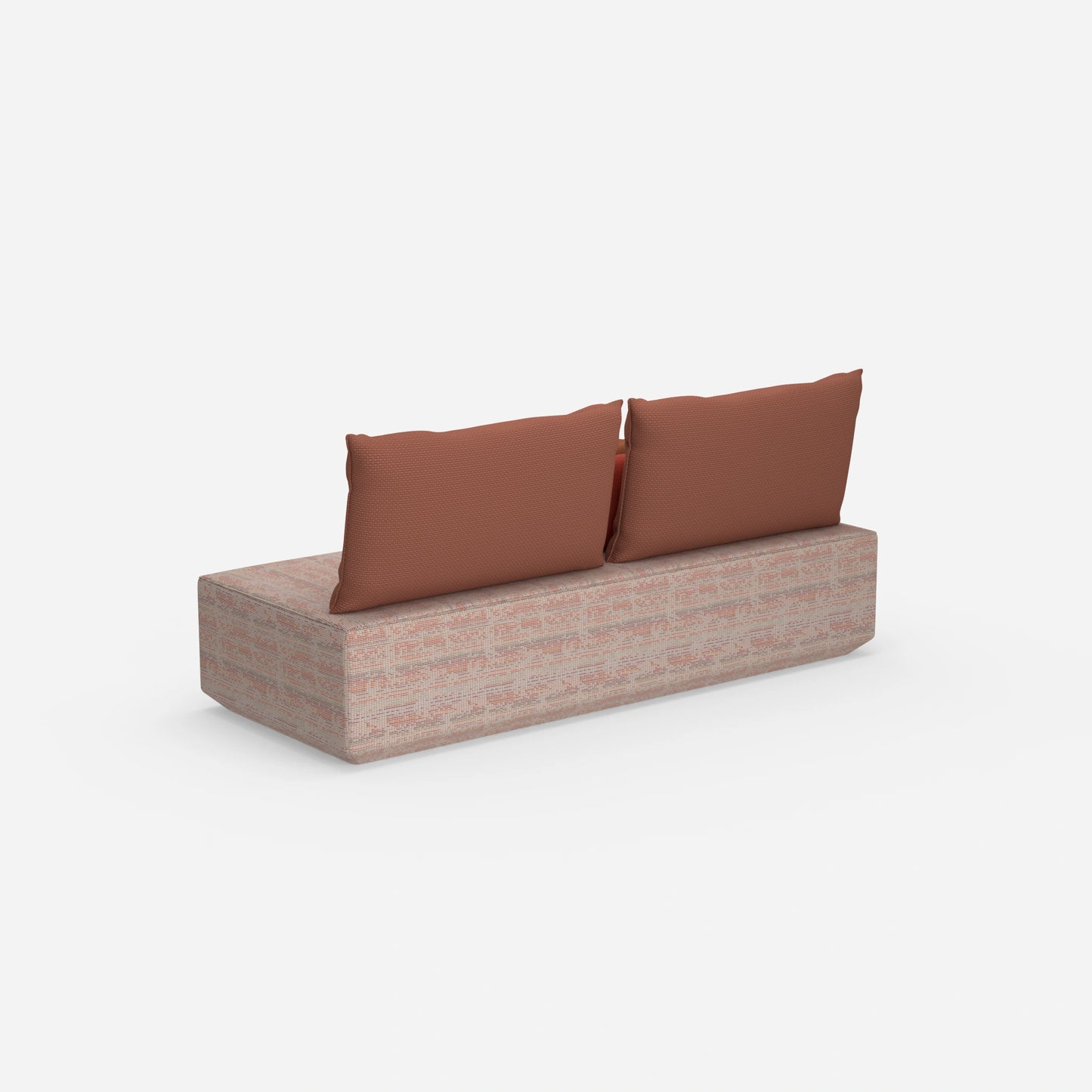 Sofa bed, longitudinal sleeper, viewed from behind