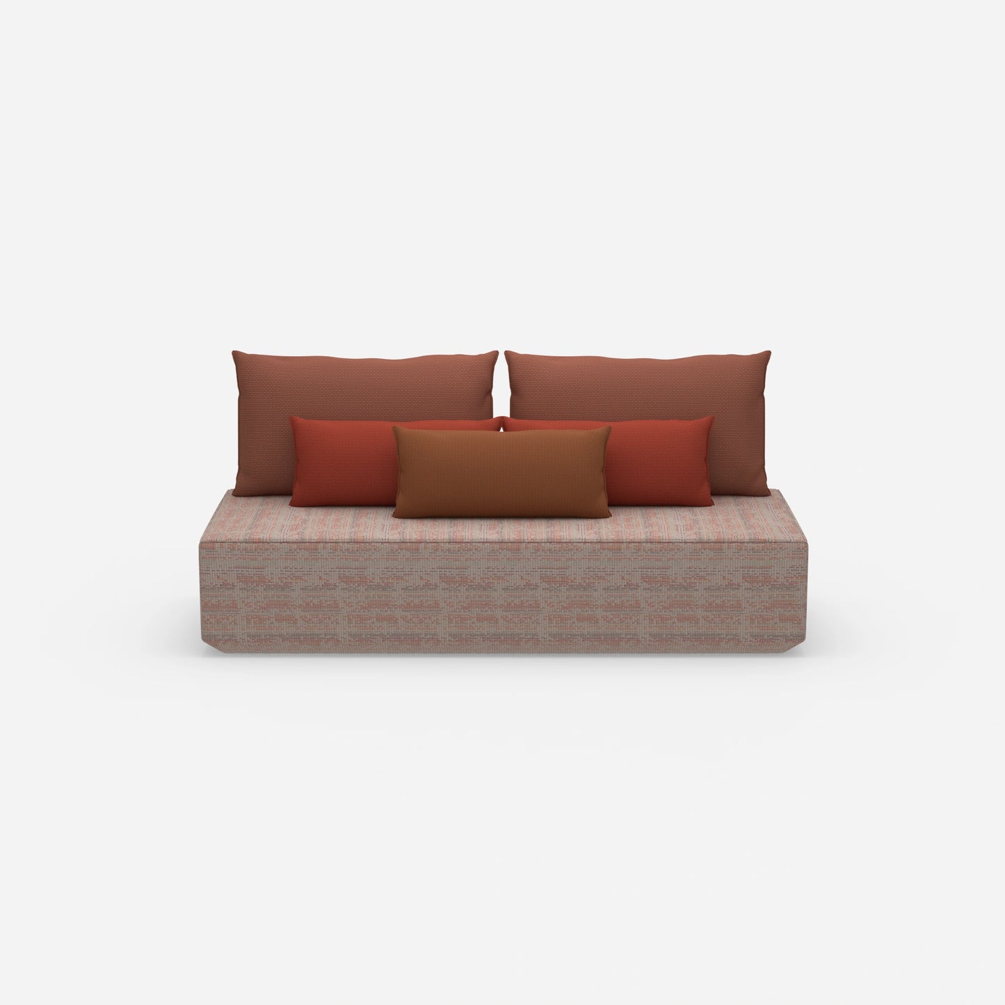 Sofa bed, longitudinal sleeper, viewed from the front