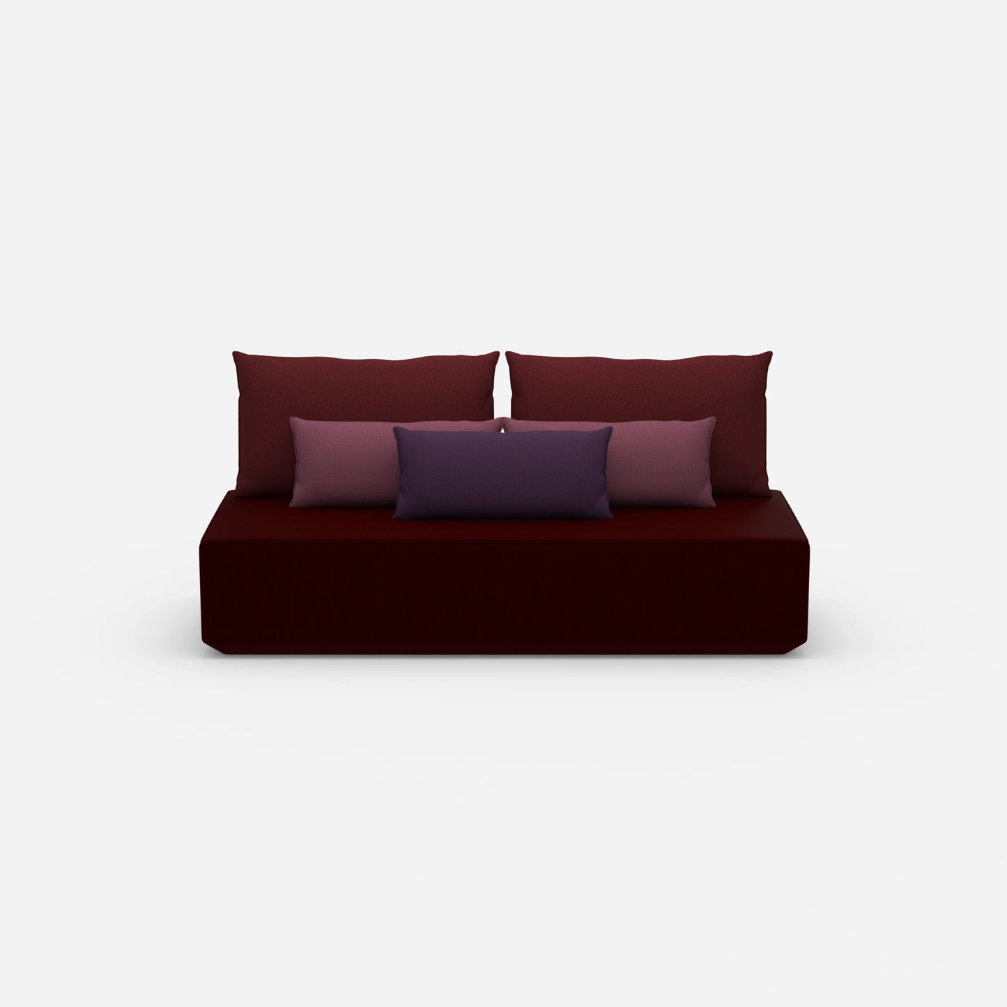 Sofa bed, longitudinal sleeper, viewed from the front