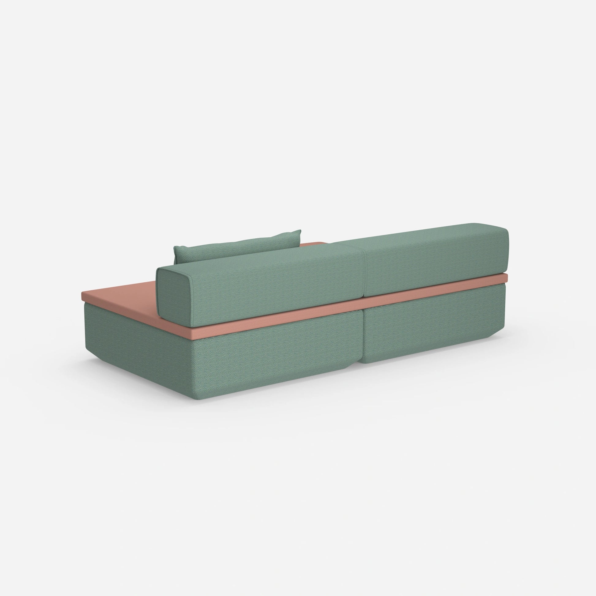 Mini sofa bed from behind