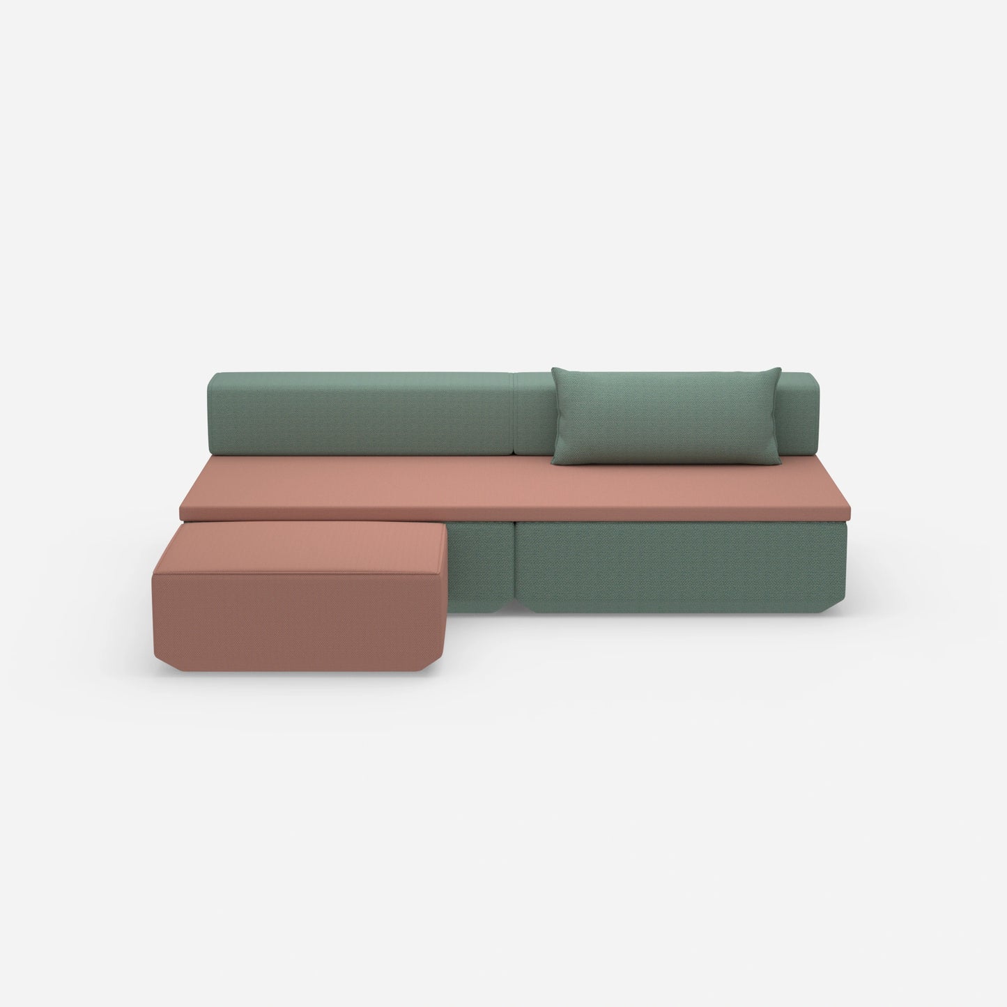 Mini sofa bed from the front