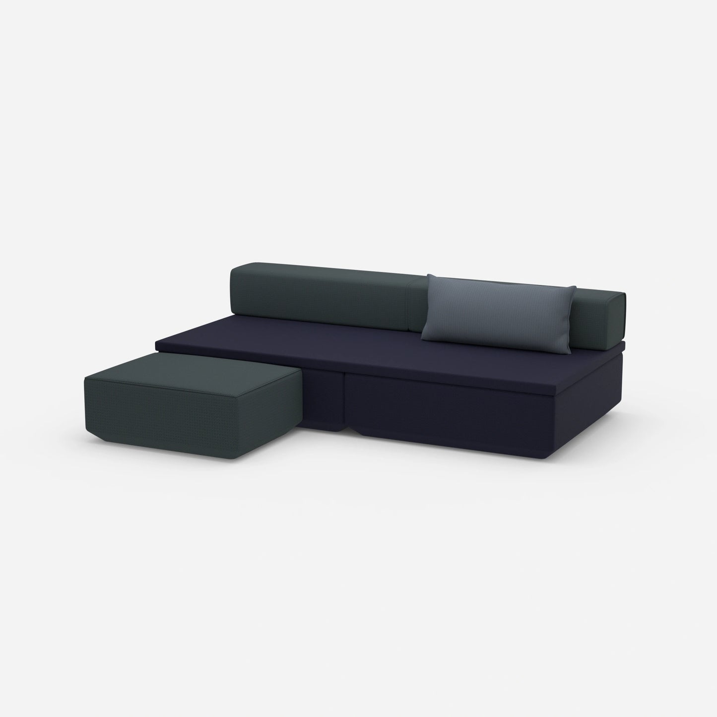 Mini sofa bed from the side