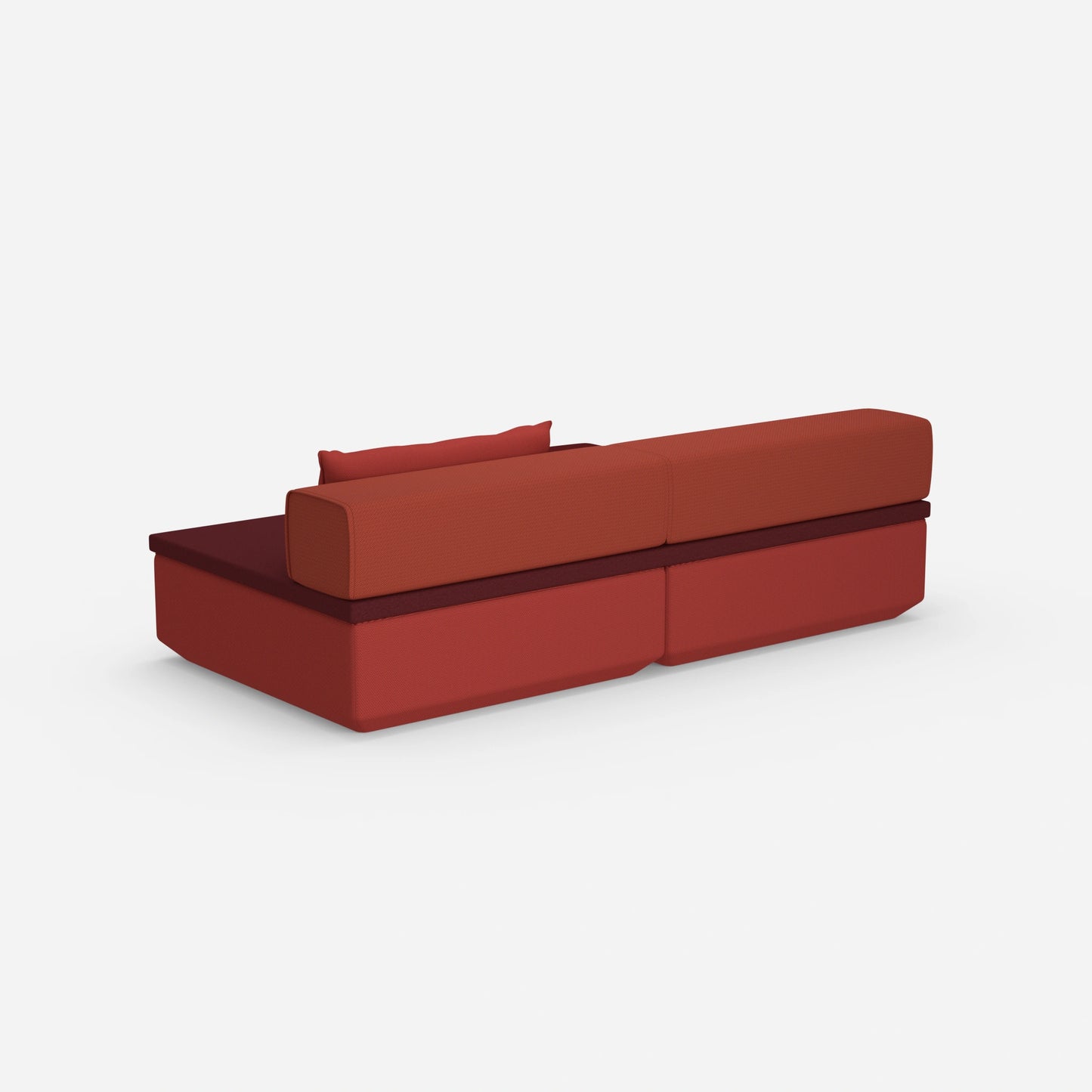 Mini sofa bed from behind