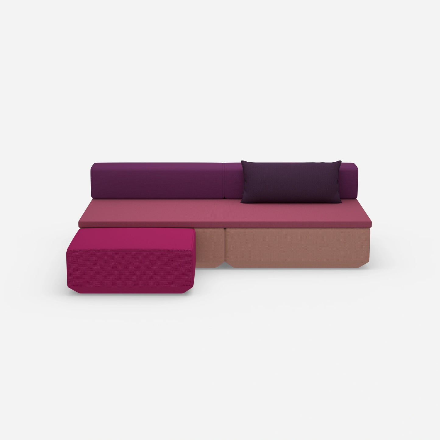 Mini sofa bed from the front