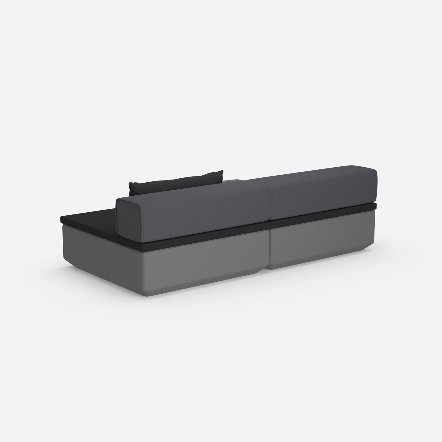 Mini sofa bed from behind