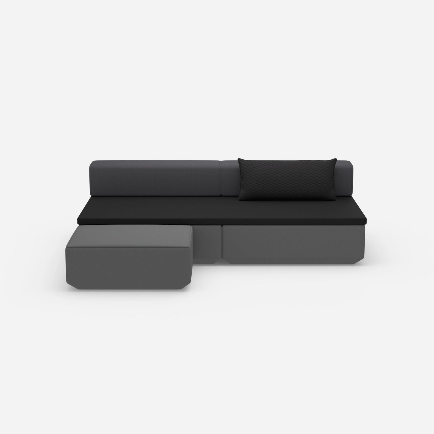 Mini sofa bed from the front