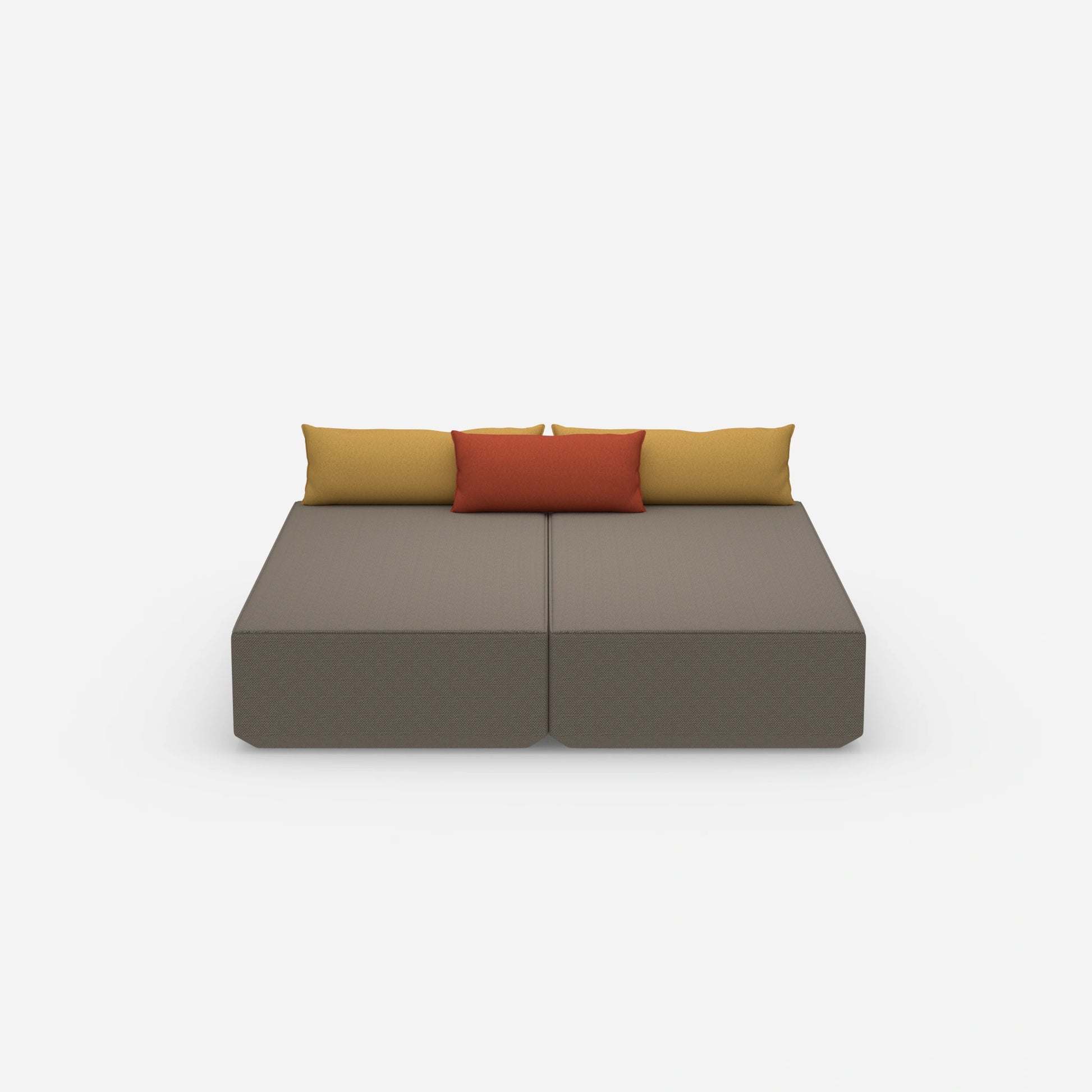 Sofa bed with large sleeping surface from the front