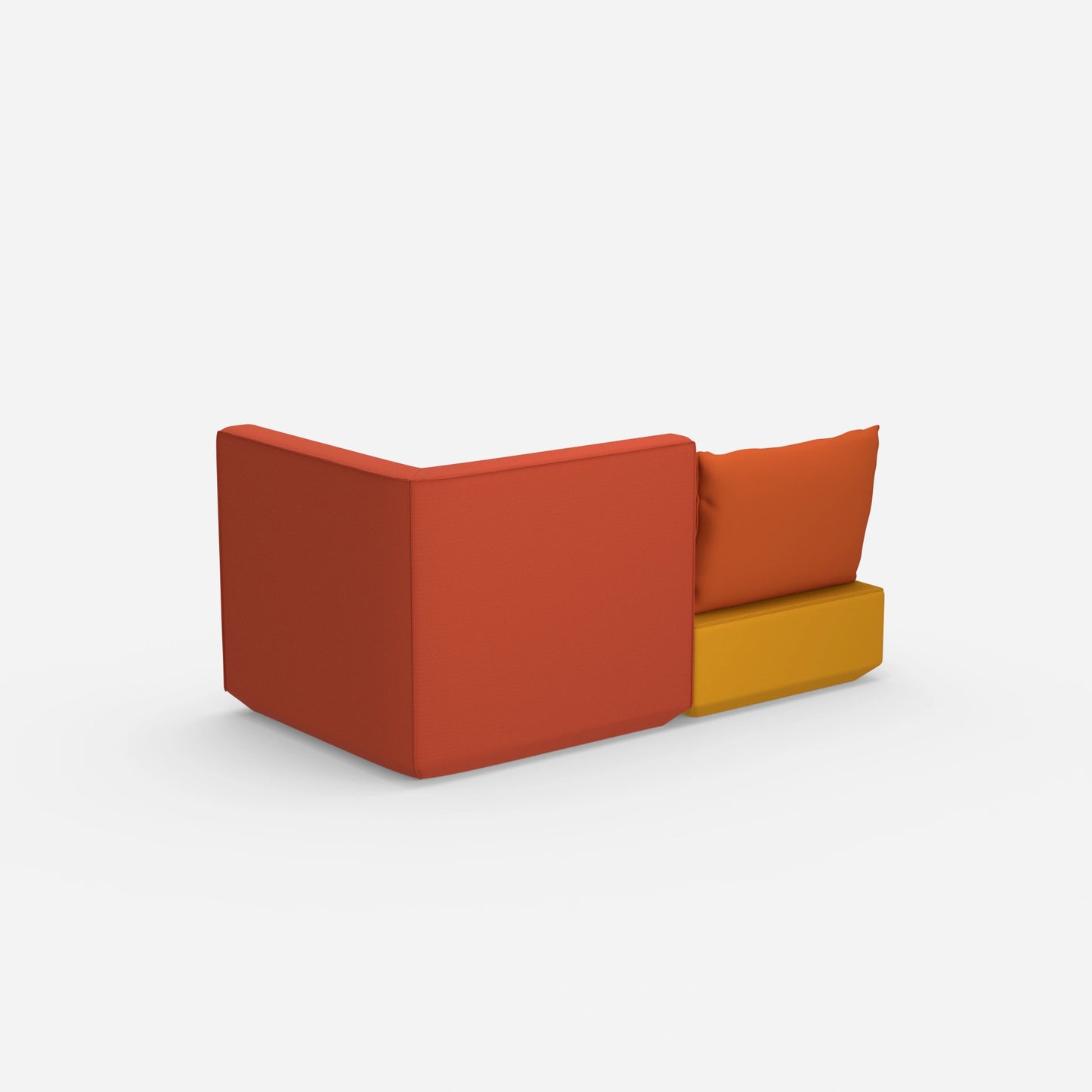 Sofa bed with armchair from behind