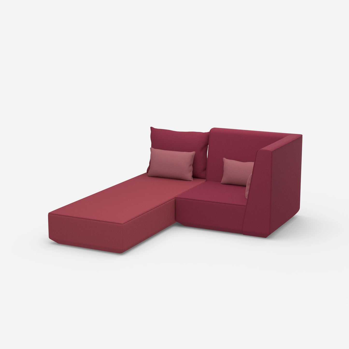 Sofa bed with armchair from the side