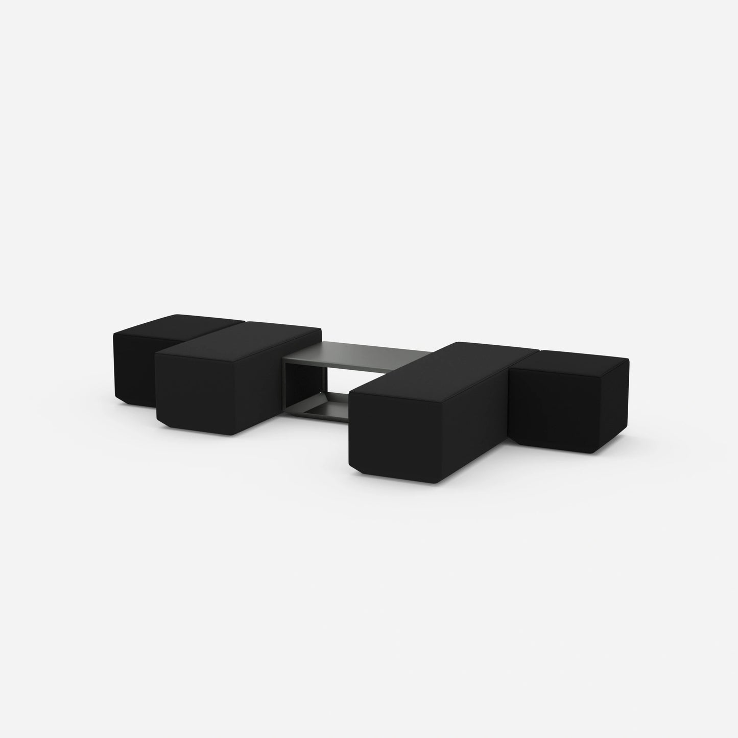 Black bench seat from the side