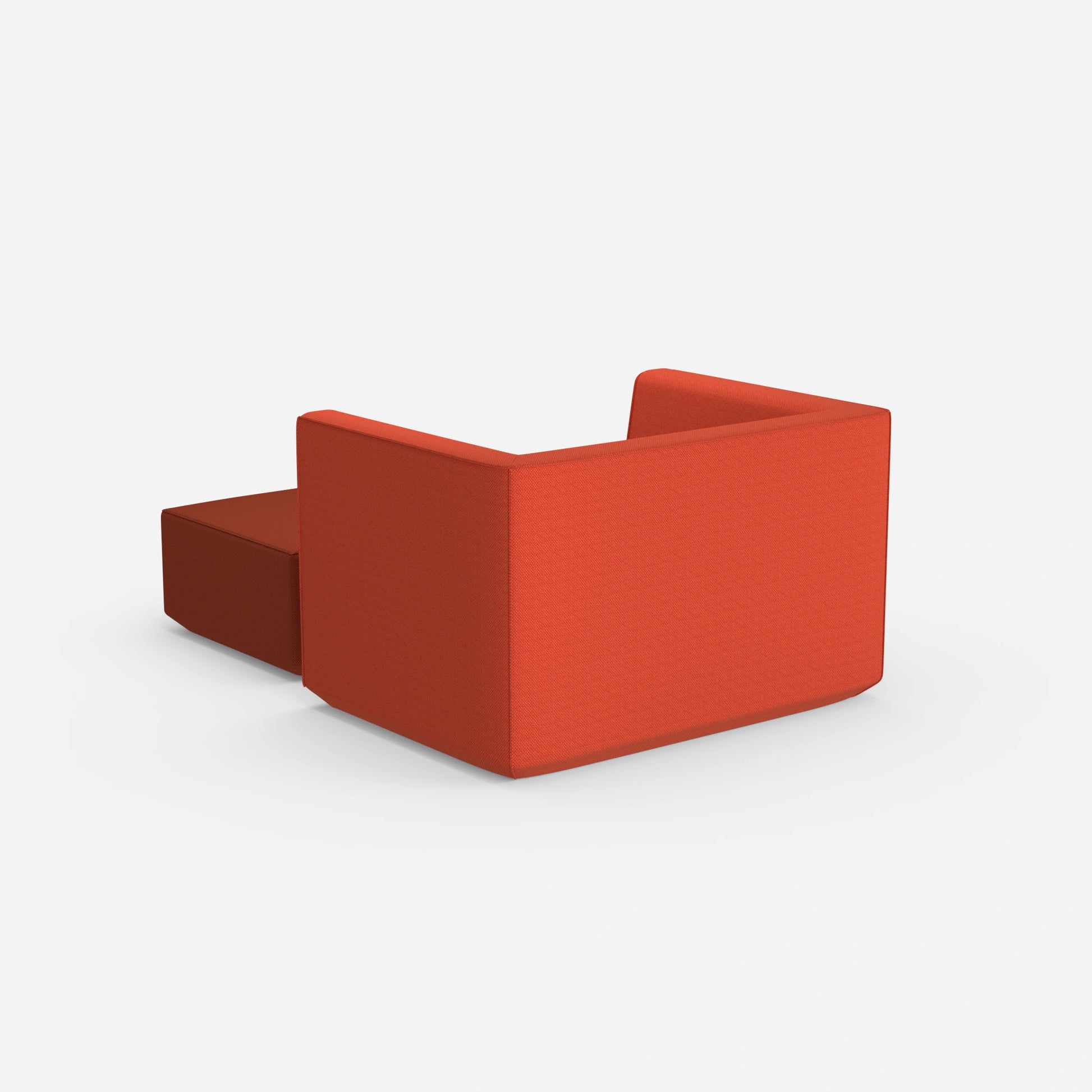 Armchair with flexible footrest from behind