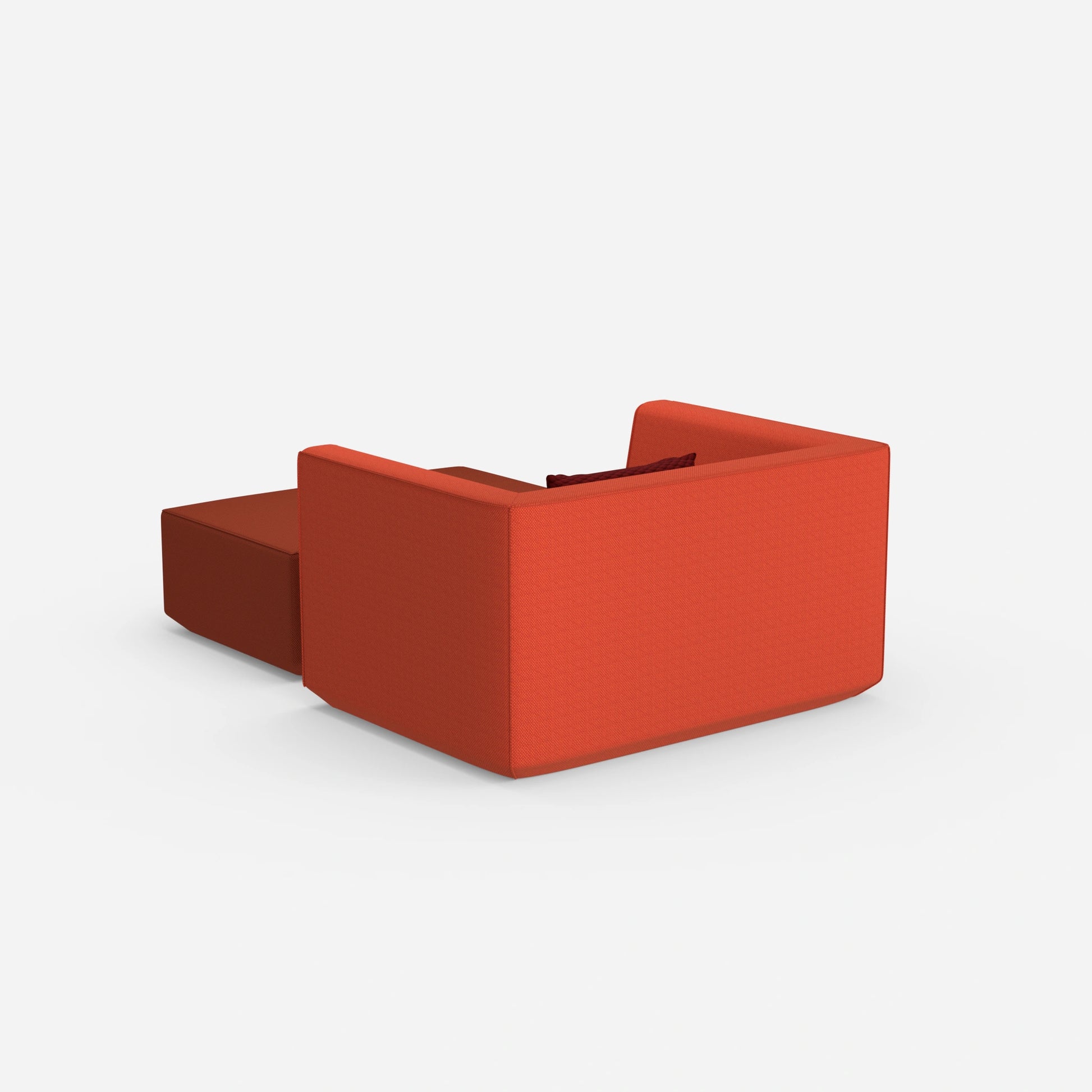 Armchair with footrest from behind