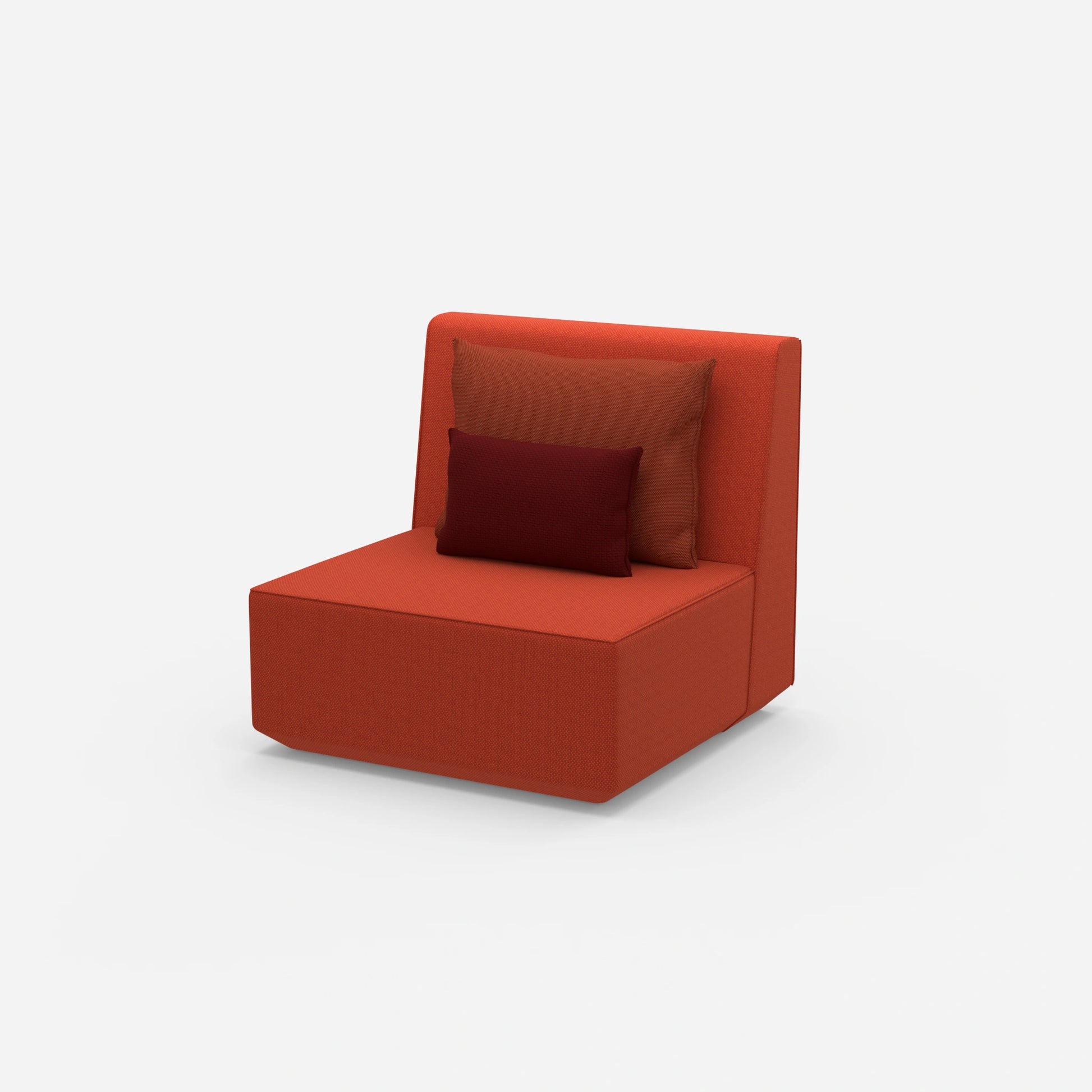 Armchair with high backrest from the side