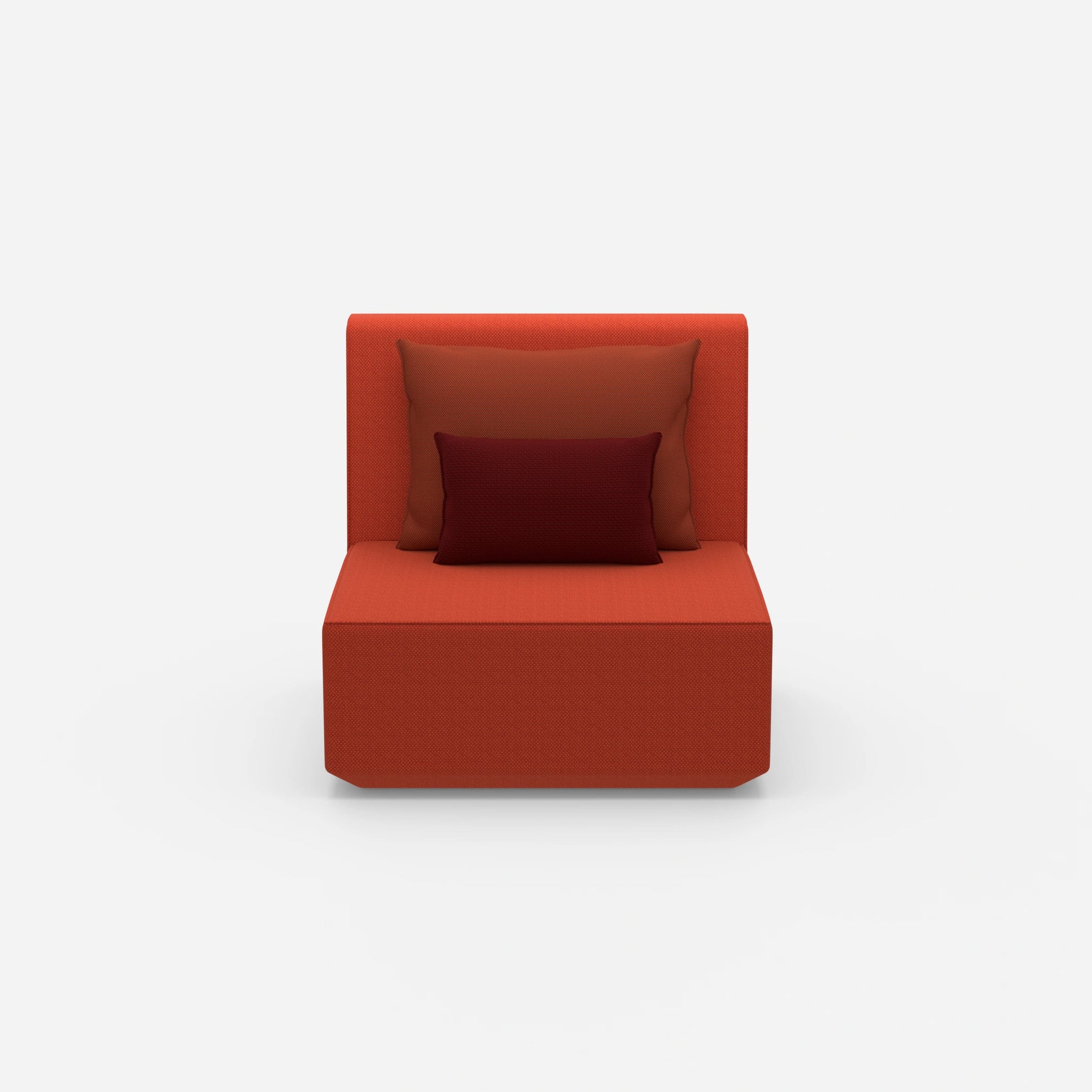 Armchair with high backrest from the front