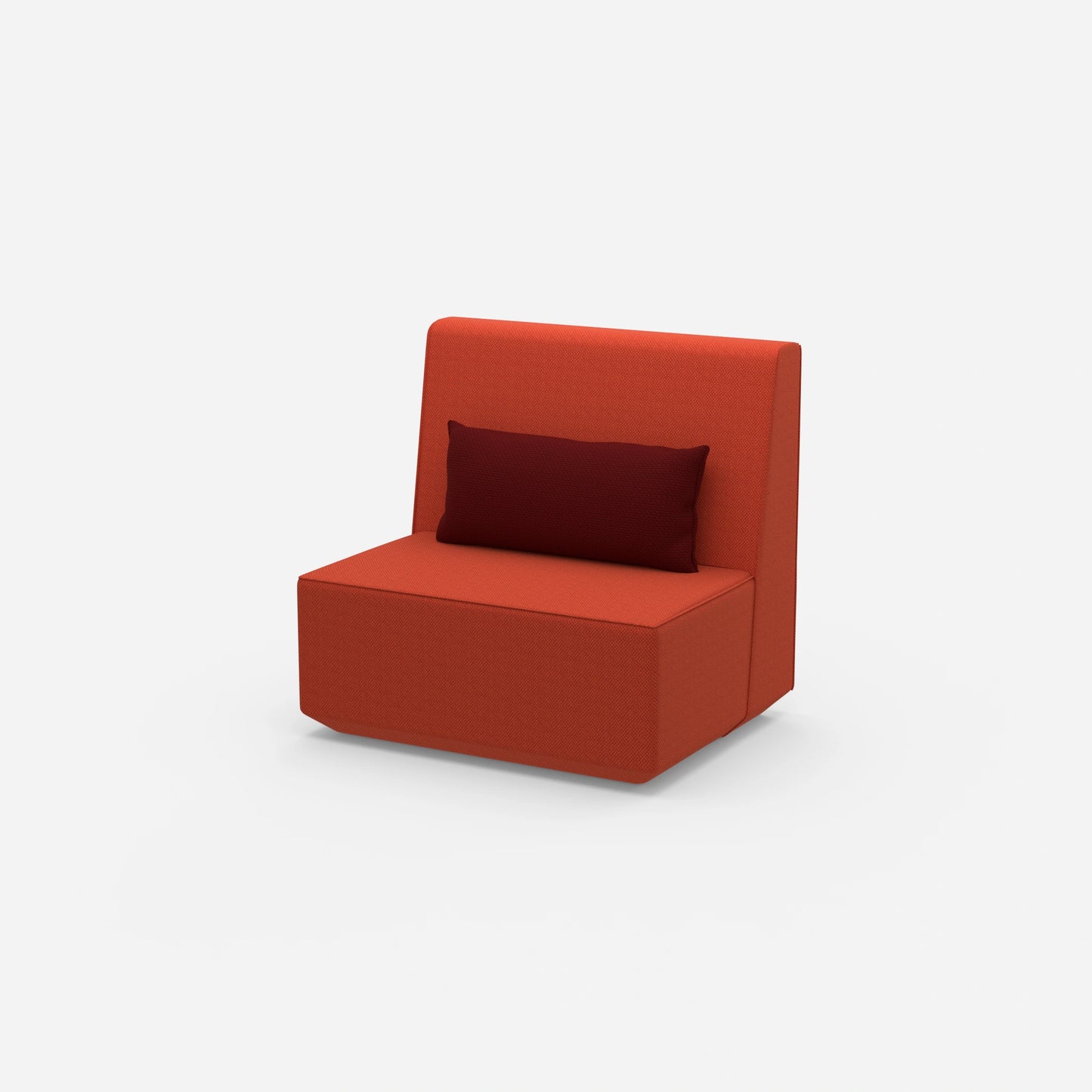 Armchair without backrest with high back from the side