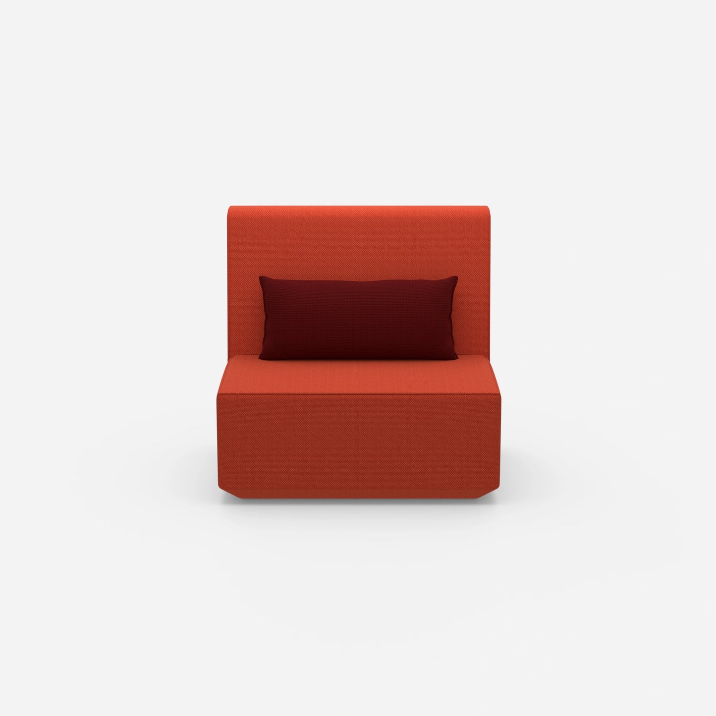 Armchair without backrest with high back from the front